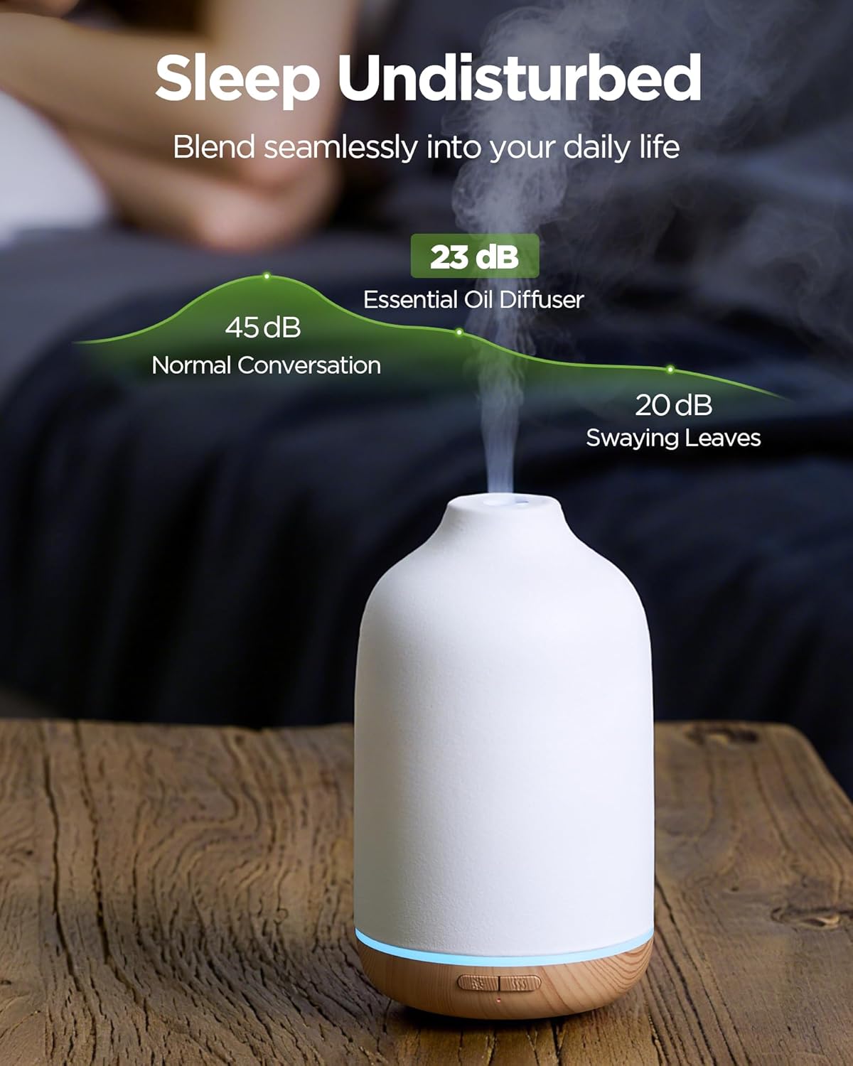 InnoGear 150ml Ceramic Essential Oil Diffuser, Handcrafted Stone Aromatherapy Scent Diffuser Ultrasonic Aroma Diffusers Humidifier Vaporizer with 2 Mist Modes Waterless Auto Off for Home Room Office