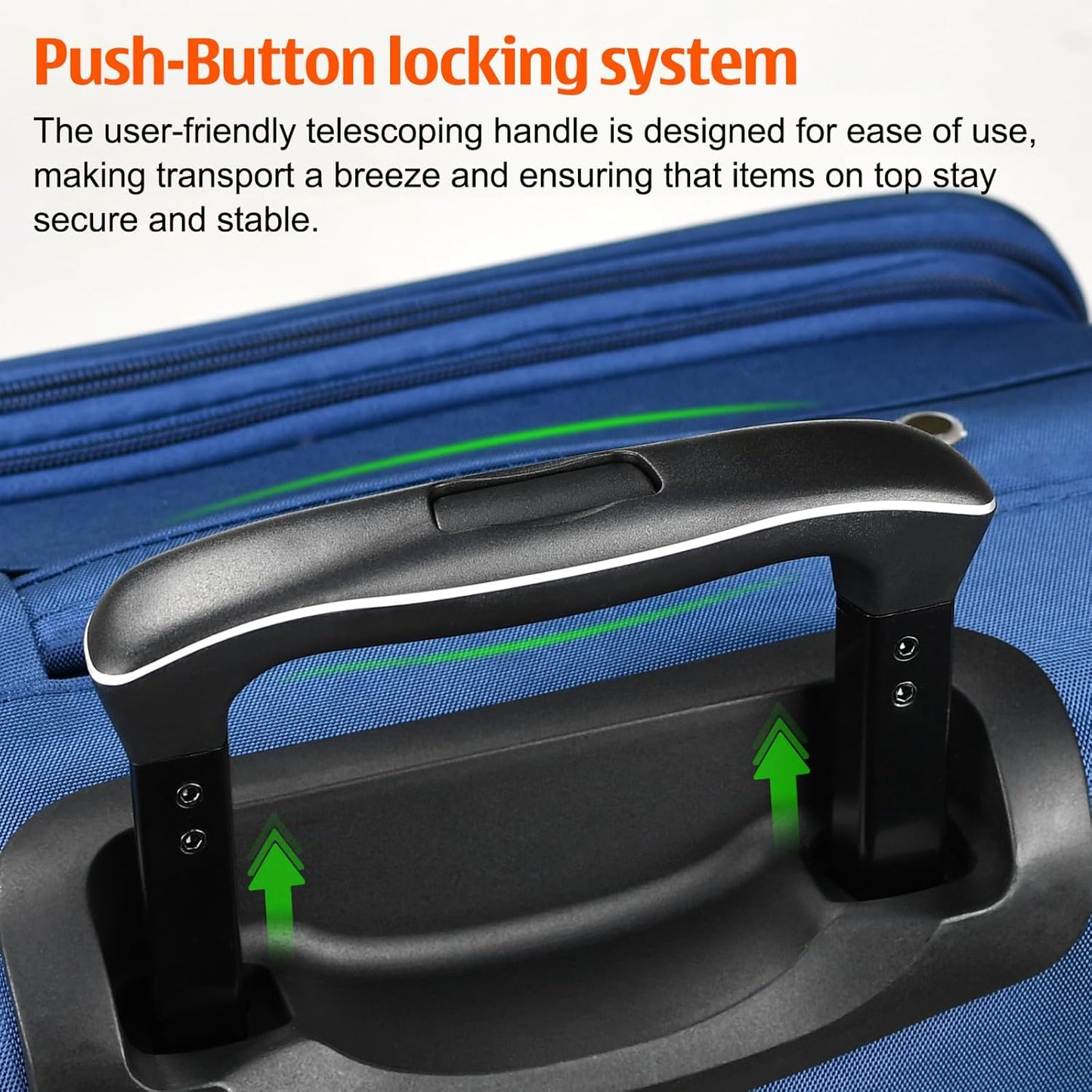 Verdi Luggage 2 Piece Set Suitcase Spinner Wheels Softshell Expandable, Carry On Luggage with USB Port (Navy, 2-Piece set(20/24))