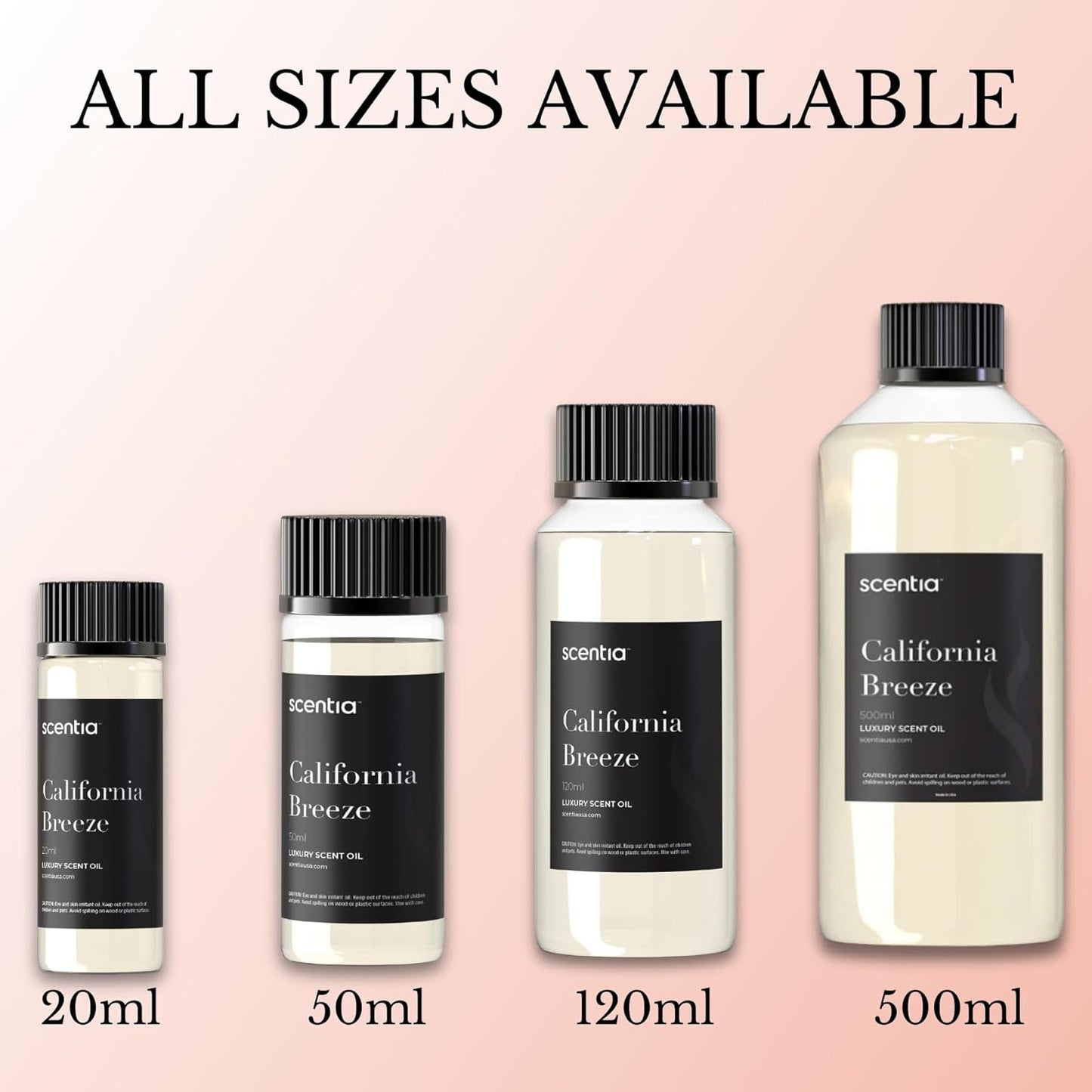 Scentia Hotel Diffuser Oil Inspired by The Delano Beach Club Hotel Scent - 500 mL 16.9 fl oz - Essential Oil Blend Orange, Green Tea for Aromatherapy Diffusers - California Breeze, Thanksgiving Gift