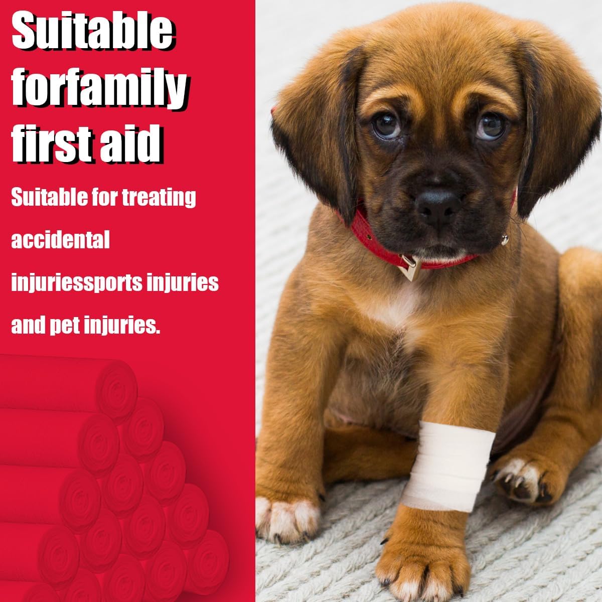 24 Pack Gauze Rolls Bandages 4 ” x 4.1 yd Premium Quality Lint and Latex-Free Conforming Stretch Designed for Wound Care for Wound Dressing Support(Ideal for Home and car First aid Kits)