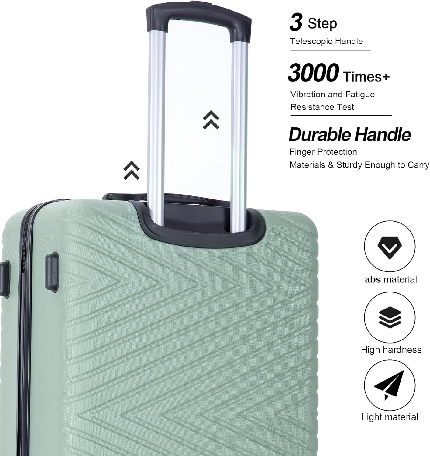 4-Piece Hardside Luggage Set with TSA Lock, Lightweight ABS Suitcases With Spinner Wheel, 16/20/24/28 inch, Olive Green