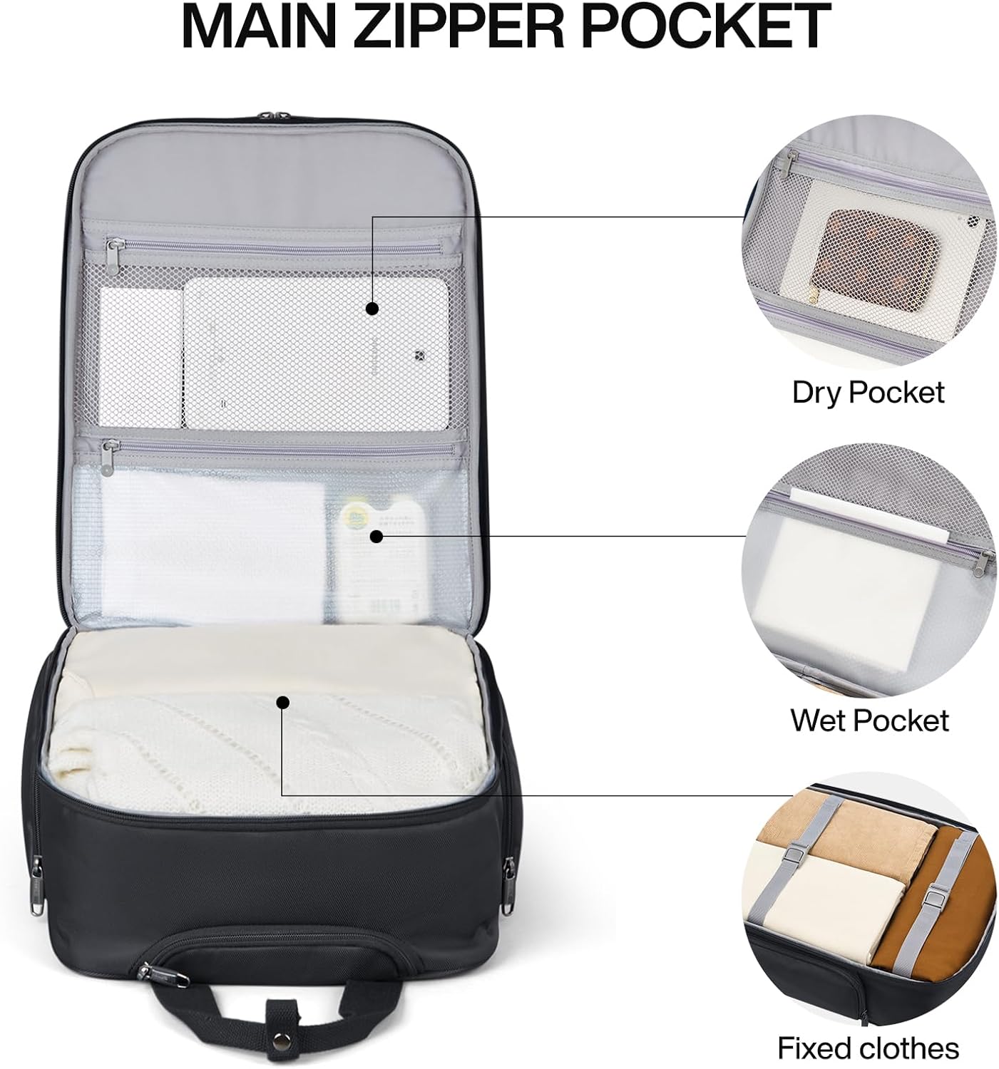 Hanke Softside Underseat Carry On Luggage with Wheels,Travel Luggage Rolling Bag Small Suitcase,Black, Underseater 16-Inch