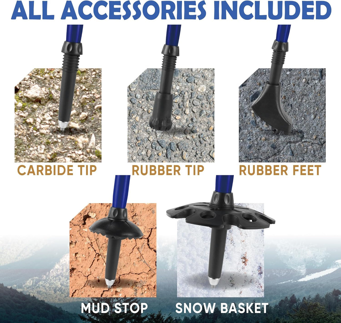 Trekology Trek-Z Collapsible Hiking & Trekking Poles - Balance Support for Seniors, Women, and Men, 2pc Per Set