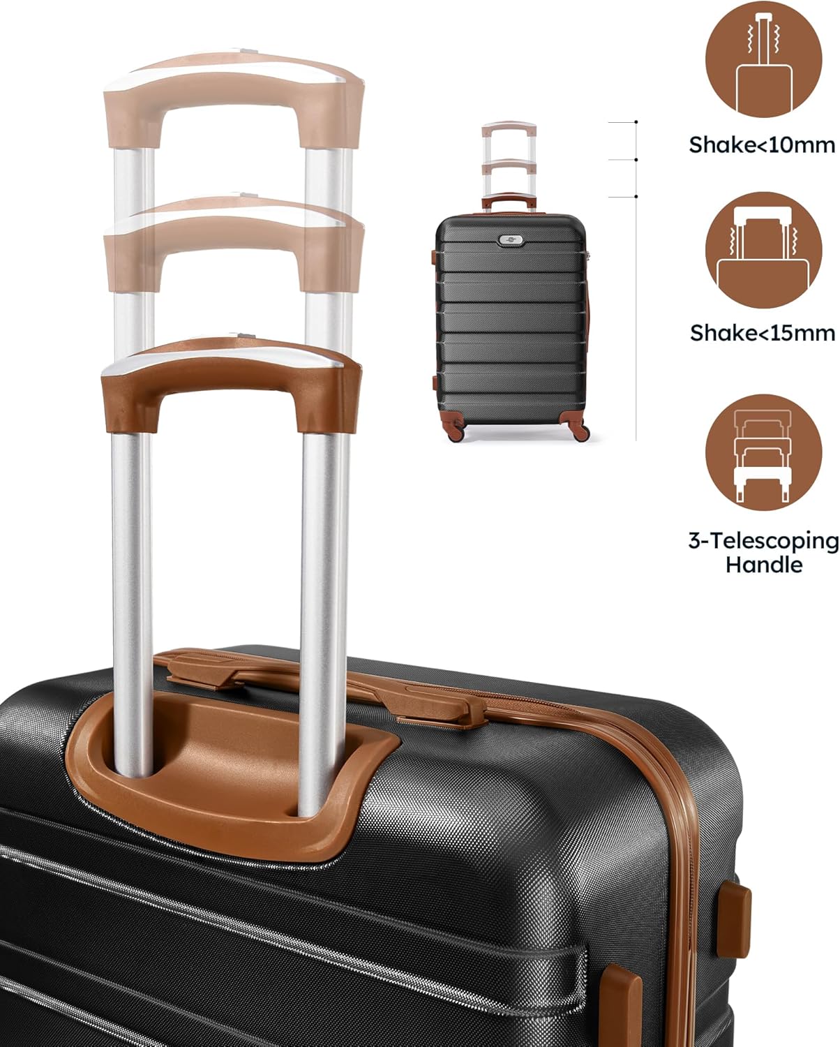 Suitour 4 Piece Luggage Set, Carry on Suitcase with ABS hardshell,Spinner Wheels & TSA Lock (16"/20"/24"/28")
