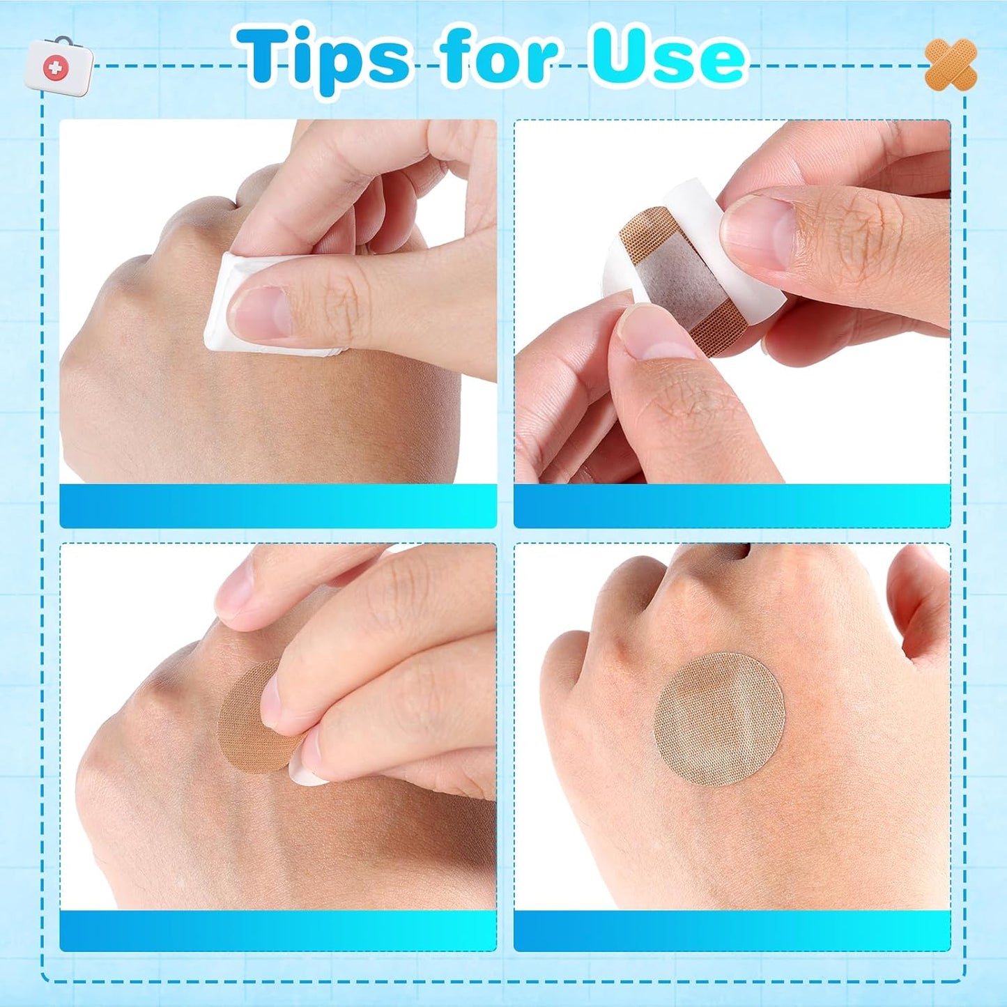 500 Pcs Small Flexible Fabric Adhesive Bandages Variety Pack 7 Styles Fingertip Knuckle Bandages Round Bandage for First Aid and Wound Care, Protection Minor Cuts & Scrapes, Cushion Painful Wounds