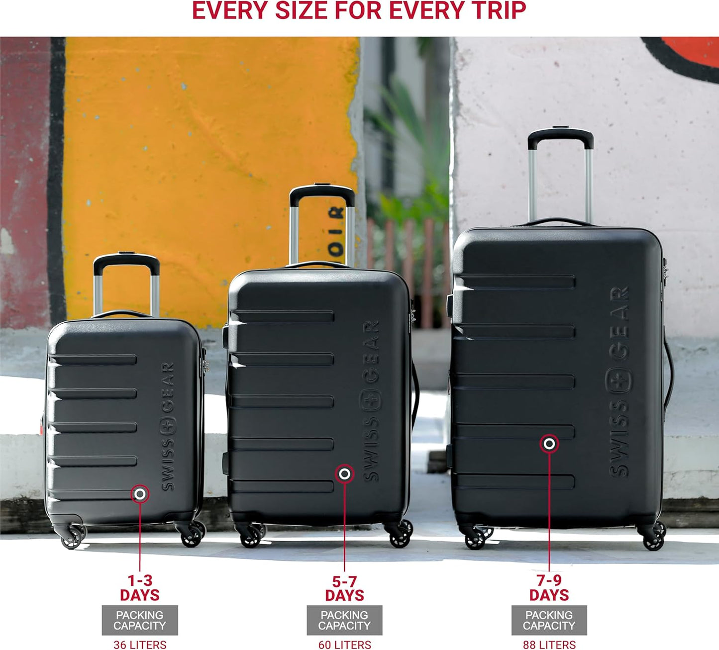 SwissGear 7366 Hardside Expandable Luggage with Spinner Wheels, Olive, 2-Piece Set (19/27)