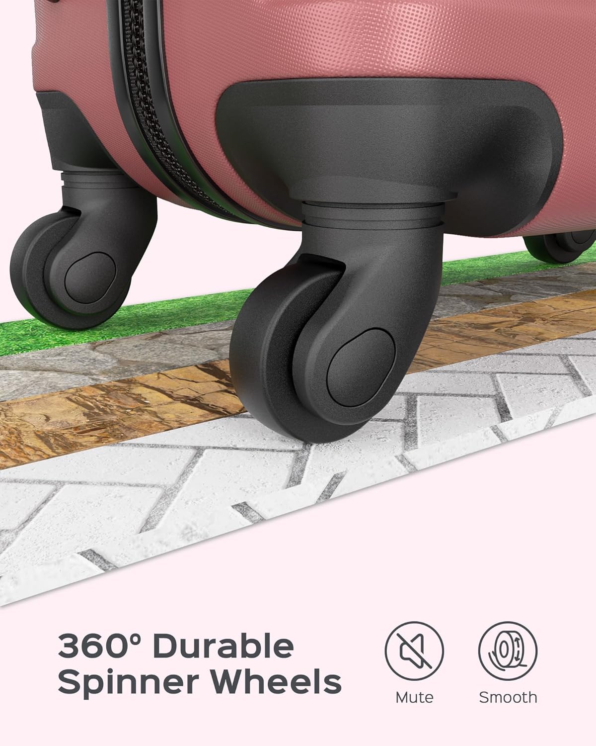 Suitour Luggage Sets 5 Piece Hardshell Suitcases with Spinner Wheels TSA Lock, Lightweight ABS Carry On Suitcase Set for Travel Business