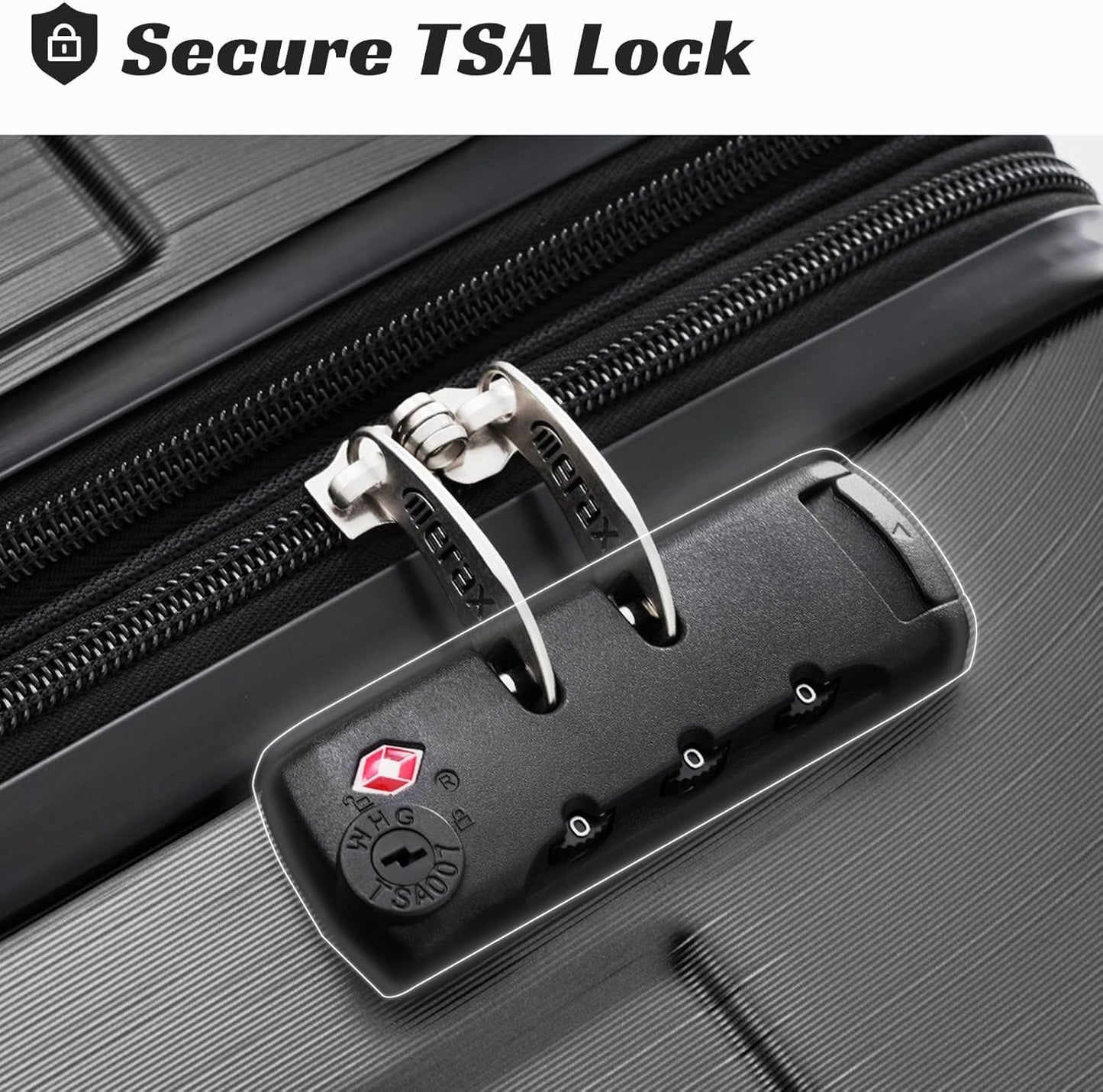 Merax Luggage Set 3 Piece Hardshell Suitcases with Spinner Wheels, TSA Lock, Lightweight Travel Luggage 20" Carry On 24" 28" Checked for Family Trips