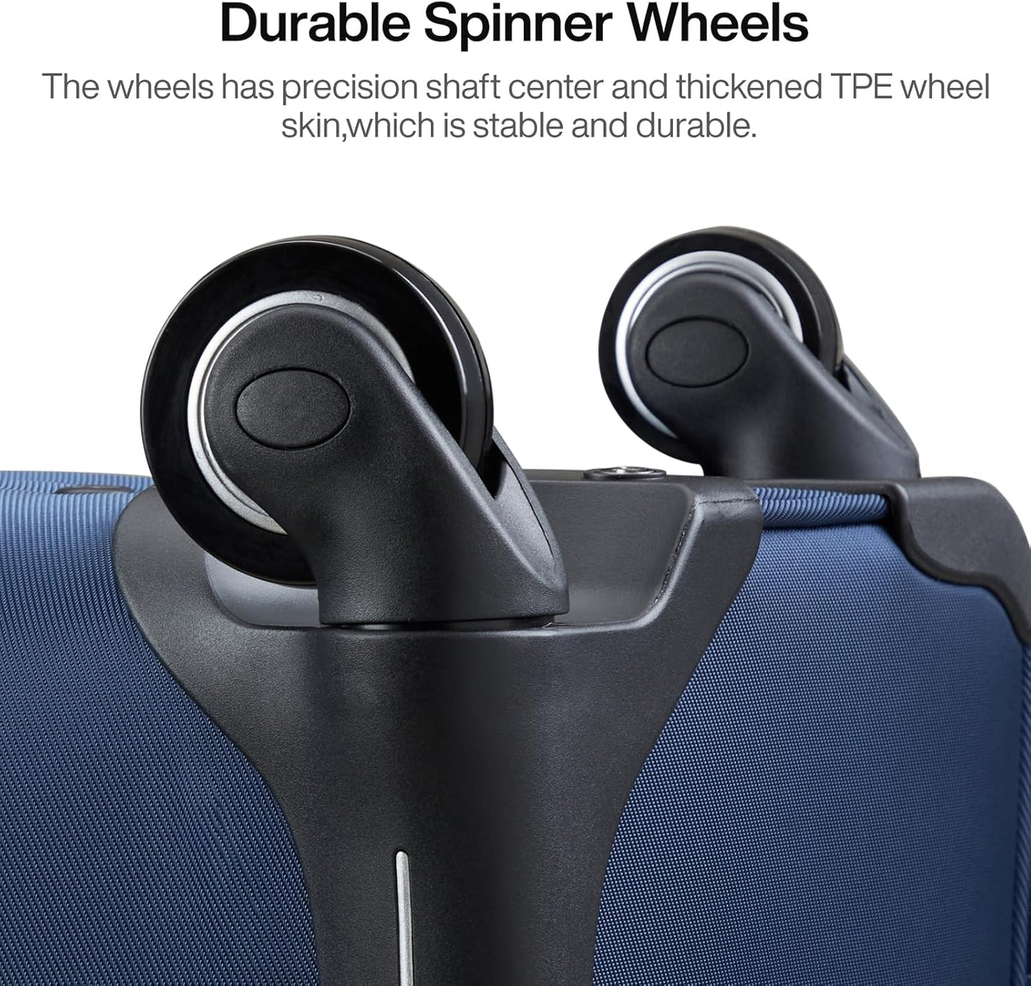 Hanke Luggage Sets 2 Piece Softside Expandable Luggage With Spinner Wheels TSA Lock,Travel Luggage Rolling Suitcase Checked Luggage Blue(20/28)