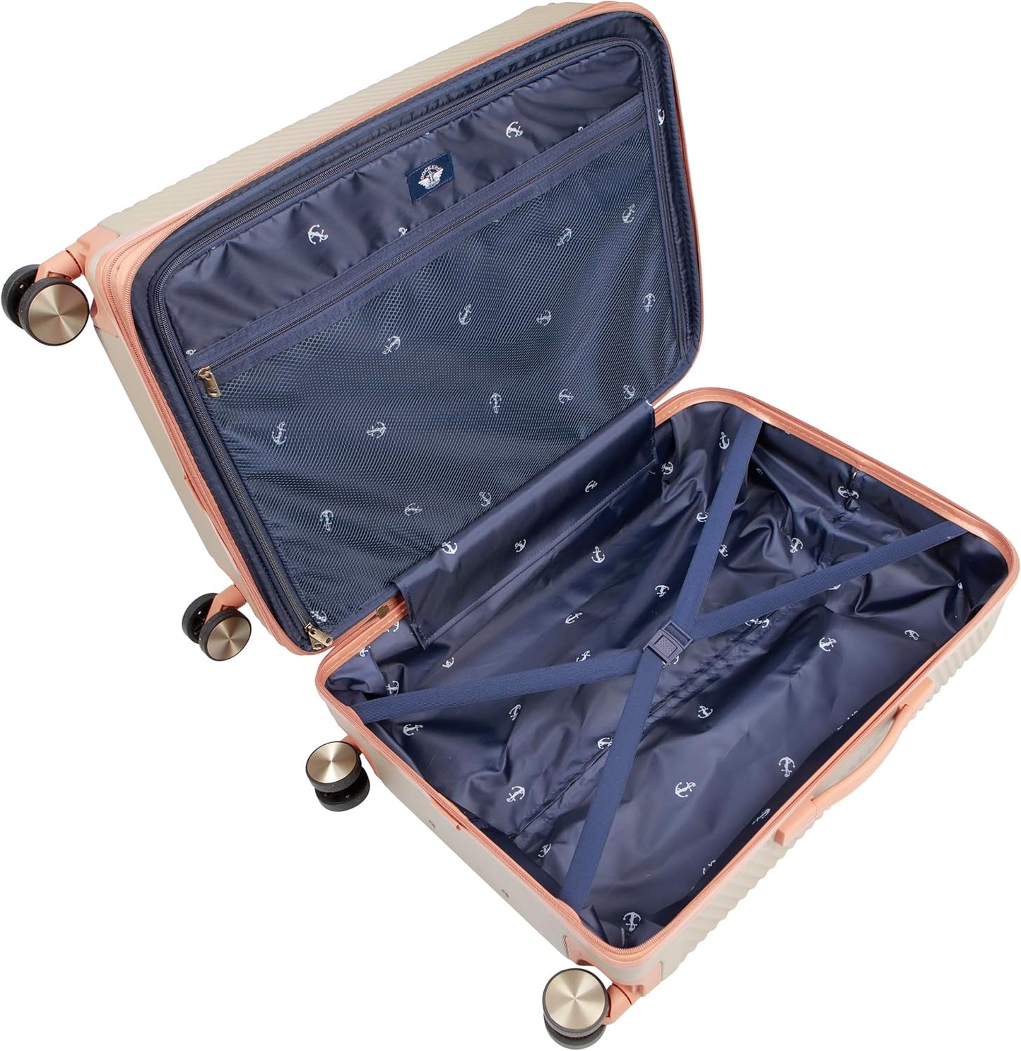 Dockers Spectra Hardside Expandable 8-Wheel Spinner Travel Carry On Luggage, India Ink, 3-Piece Set (20"/24"/28")