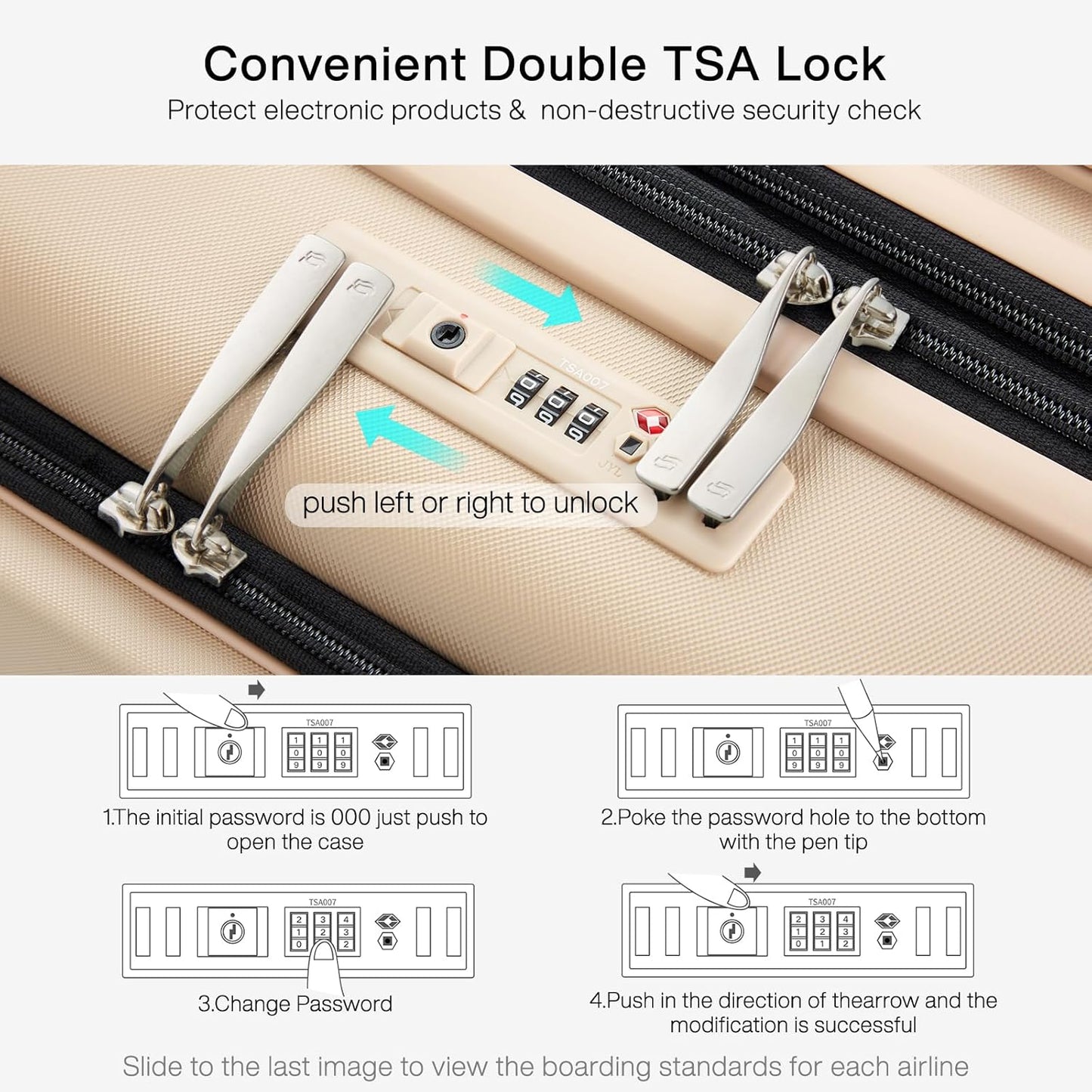 Hanke Grace Expandable Carry On Luggage with Wheels Airline Approved Hard Shell Suitcases with Front Pocket,Top Opening Luggage with TSA Lock for Short Business Travel, Cuban Sand.