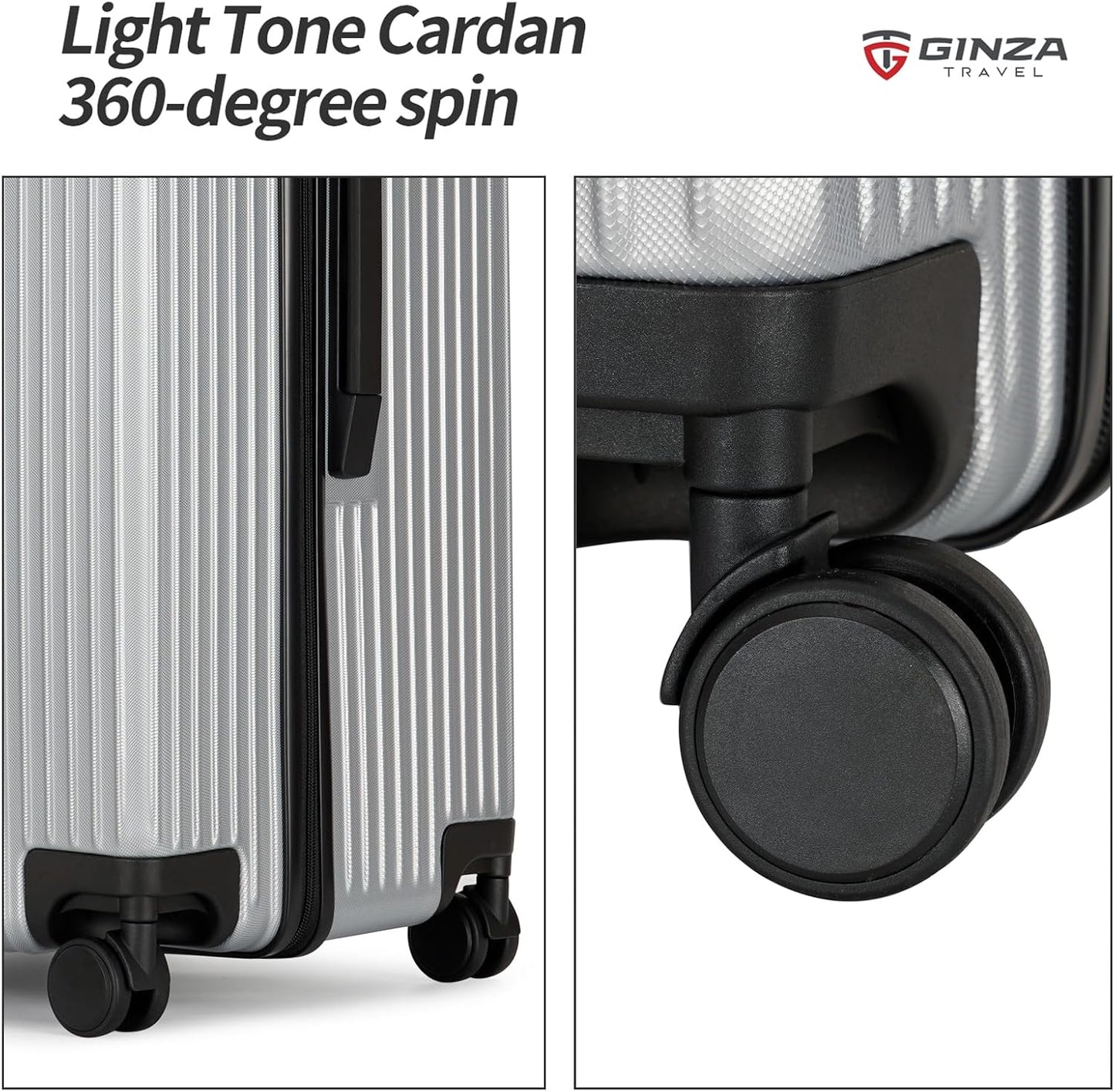 PRIMICIA GinzaTravel Trunk Luggage, 28 Inch Luggage with Spinner Wheels, Scratch resistant texture Lightweight PC material with TSA Lock (Star Silver)