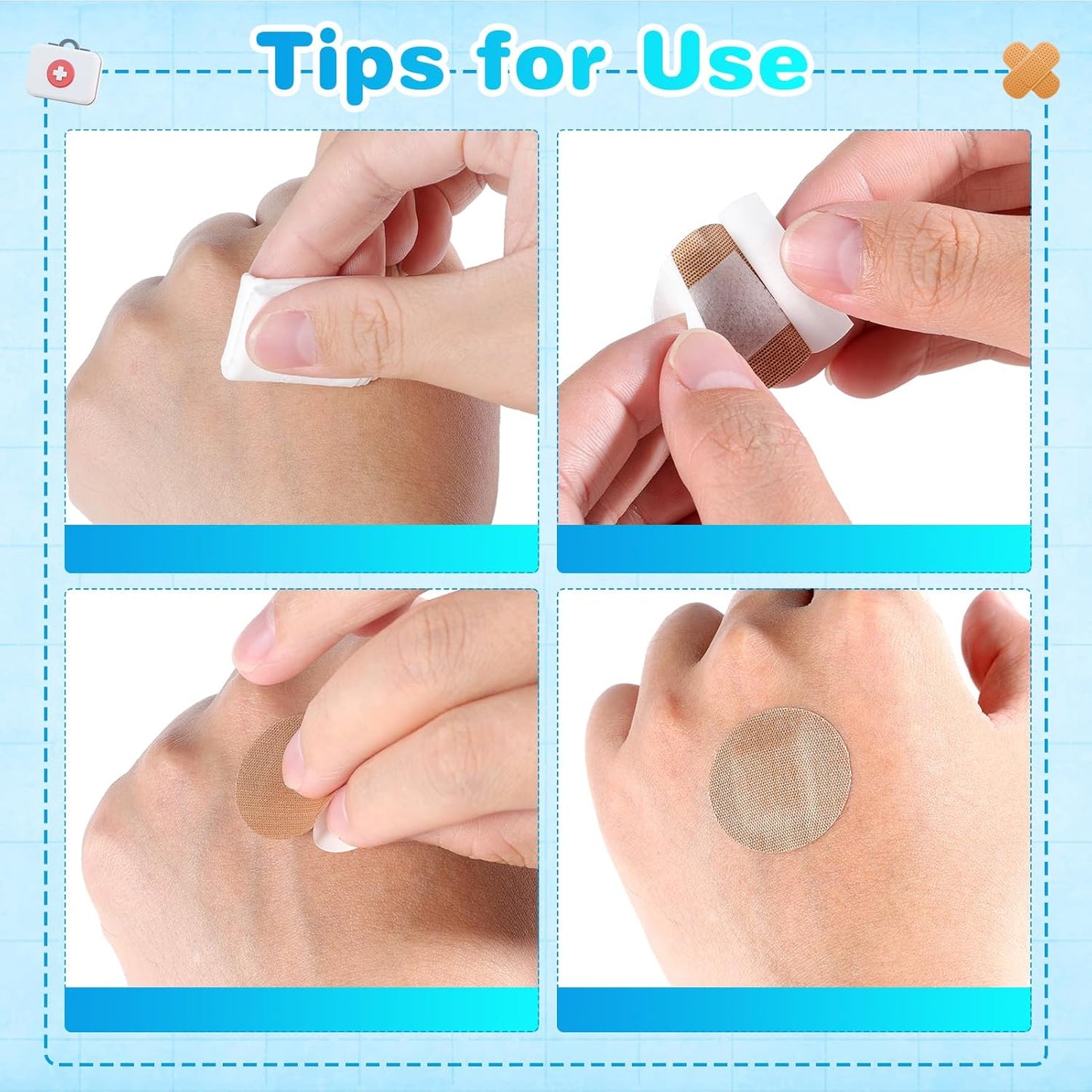 500 Pcs Flexible Fabric Adhesive Bandages Variety Pack 11 Styles Fingertip Bandages for First Aid and Wound Care, Protection Minor Cuts & Scrapes, Cushion Painful Wounds