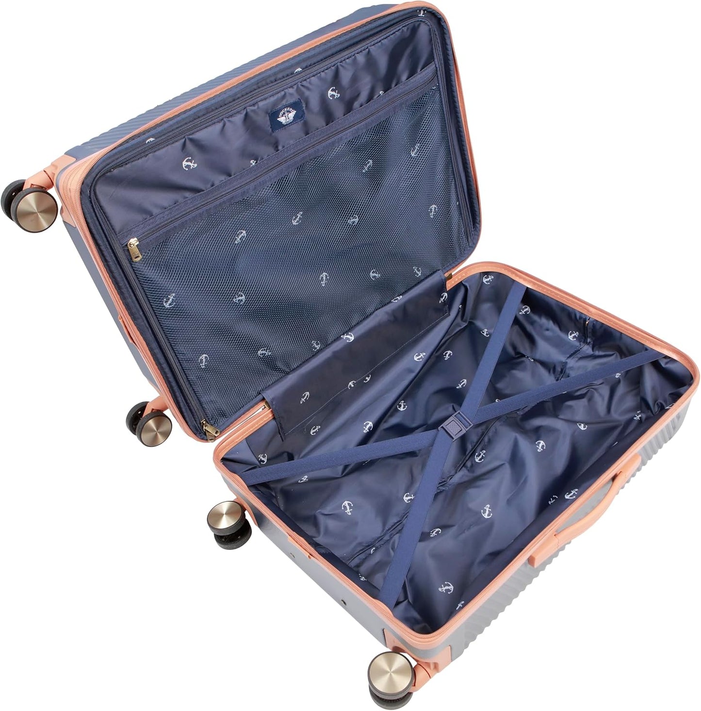 Dockers Spectra Hardside Expandable 8-Wheel Spinner Travel Carry On Luggage, Timberwolf, 3-Piece Set (20"/24"/28")