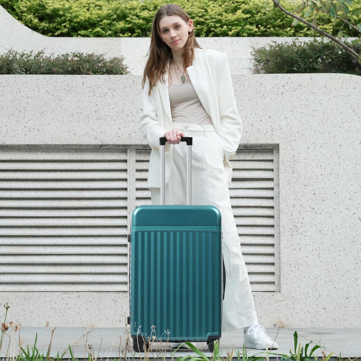 Merax 3 Piece Luggage Sets, Hardside Lightweight Carry on Suitcase,Durable Expandable Luggage with Travel Bags Spinner Wheels and TSA Lock,Dark Green