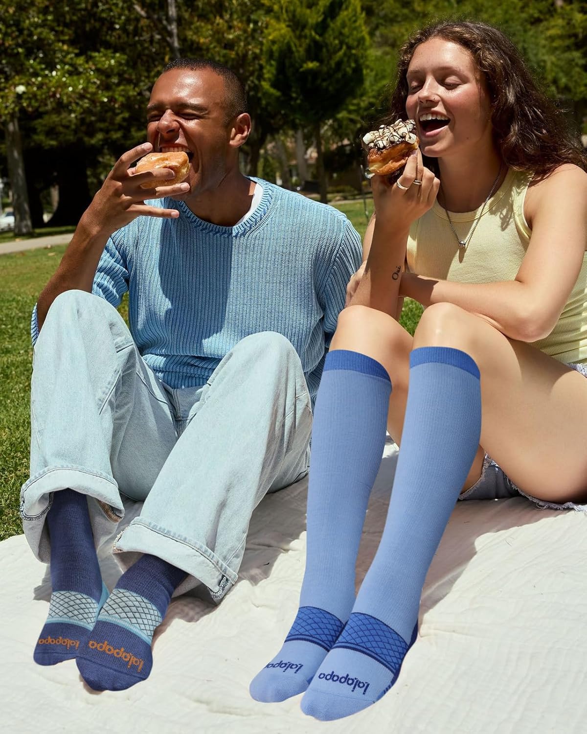 Cotton Compression Socks for Women Men - 2 Pairs 20-30mmHg Circulation Grid Arch Support Socks, Breathable