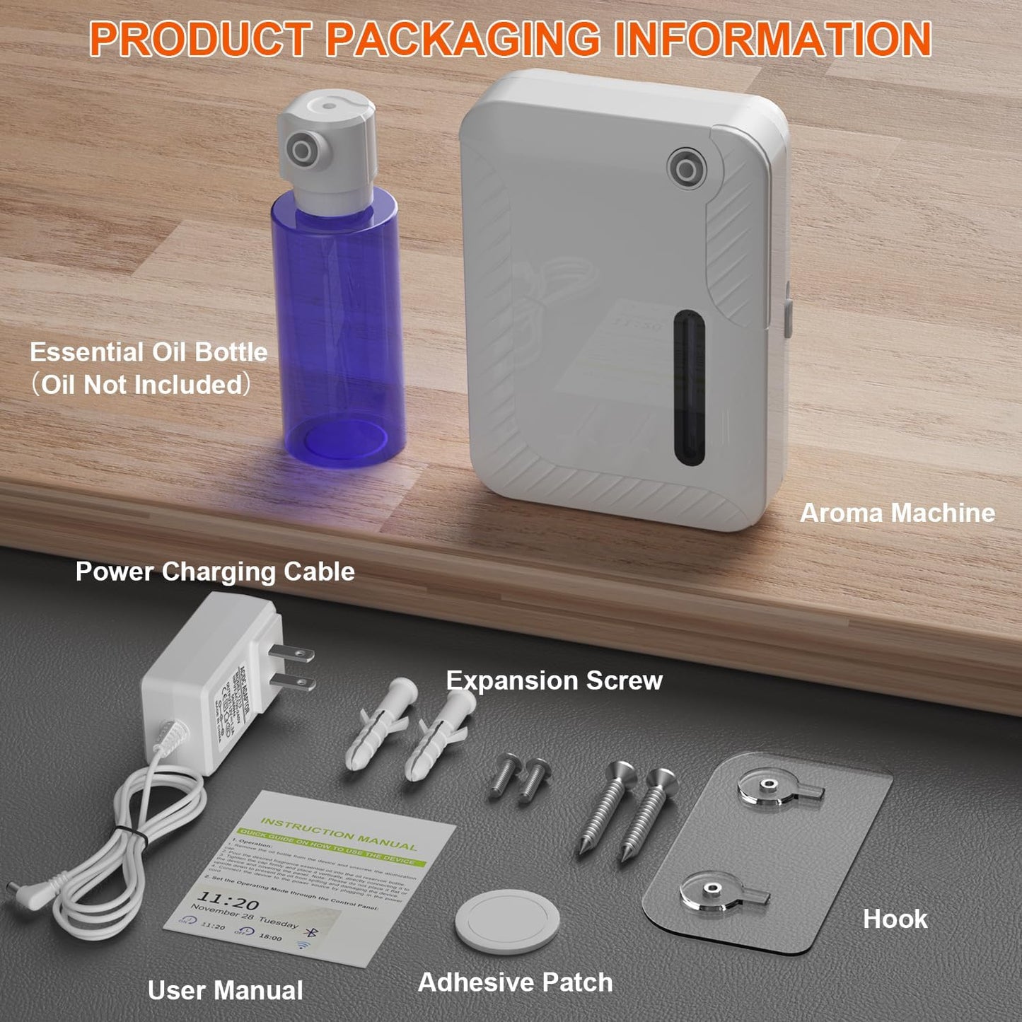 Smart Essential Oil Diffuser for Large Spaces, 250mL Capacity Covering 2300 sq.ft, Programmable Timer, for Home Office Commercial Aromatherapy, White