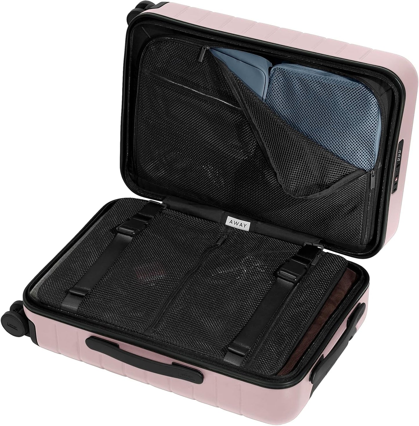Away Carry-On Luggage, Lightweight Hardside Suitcase with Spinner Wheels, 22 Inch Airline Approved, TSA Lock, Blush Pink