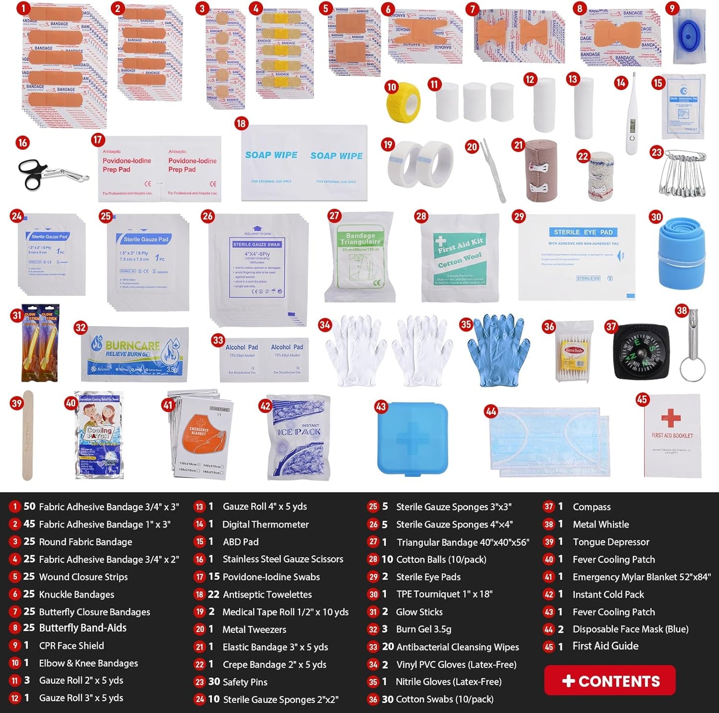 Premium 429-Piece Large Waterproof First Aid Kit with Mini Bag, Organized Emergency Kit with Labeled Compartments for Home, Car, Travel, Camping, Hiking, Outdoor, Sports & Business Use