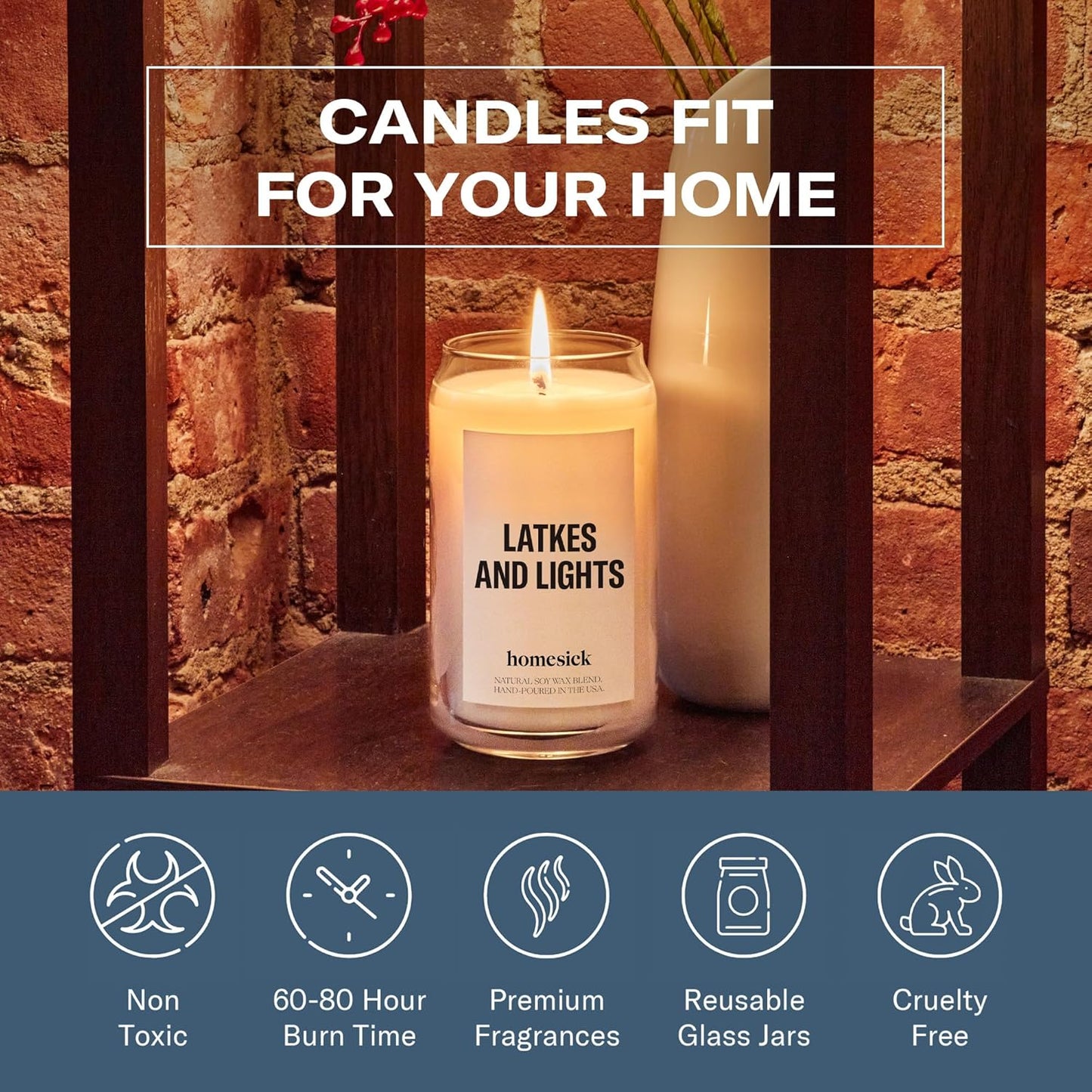 Homesick Scented Candles for Home (Lake Living) - 13.75 oz Long-Lasting Soy Wax Blend Jar Candle Gifts for Women & Men, 60-80 Hours Burn Time - Notes of Fresh Mineral Springs, Water Lotus & Pine