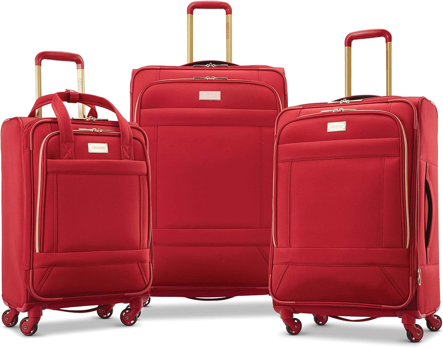 American Tourister Belle Voyage Softside Luggage with Spinner Wheels, Red, Carry-On 21-Inch
