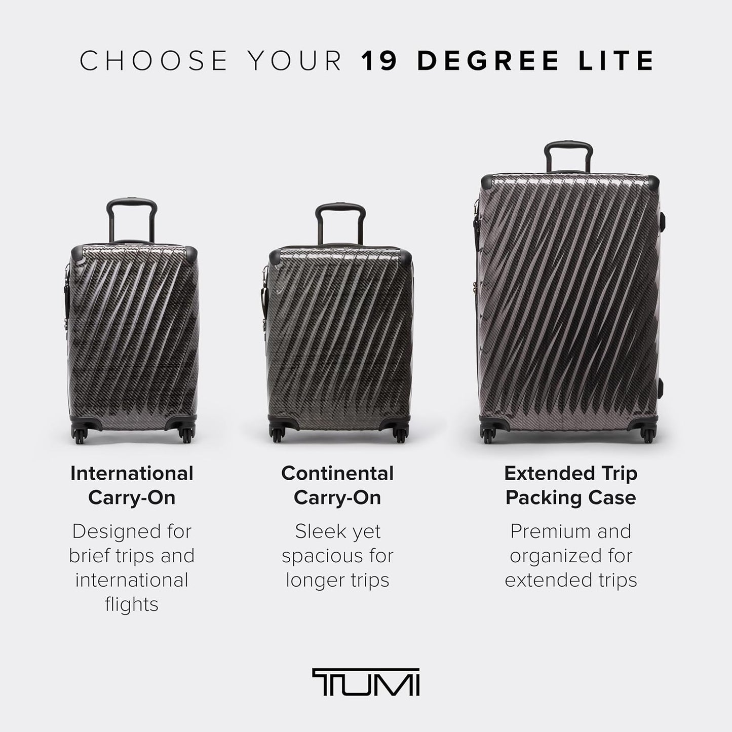 TUMI - 19 Degree Lite 4 Wheel Luggage - Lightweight and Highly Durable, Modern Contour, Hard Shell Men's and Women's Suitcase - 21.75" International Carry-On, Black Graphite