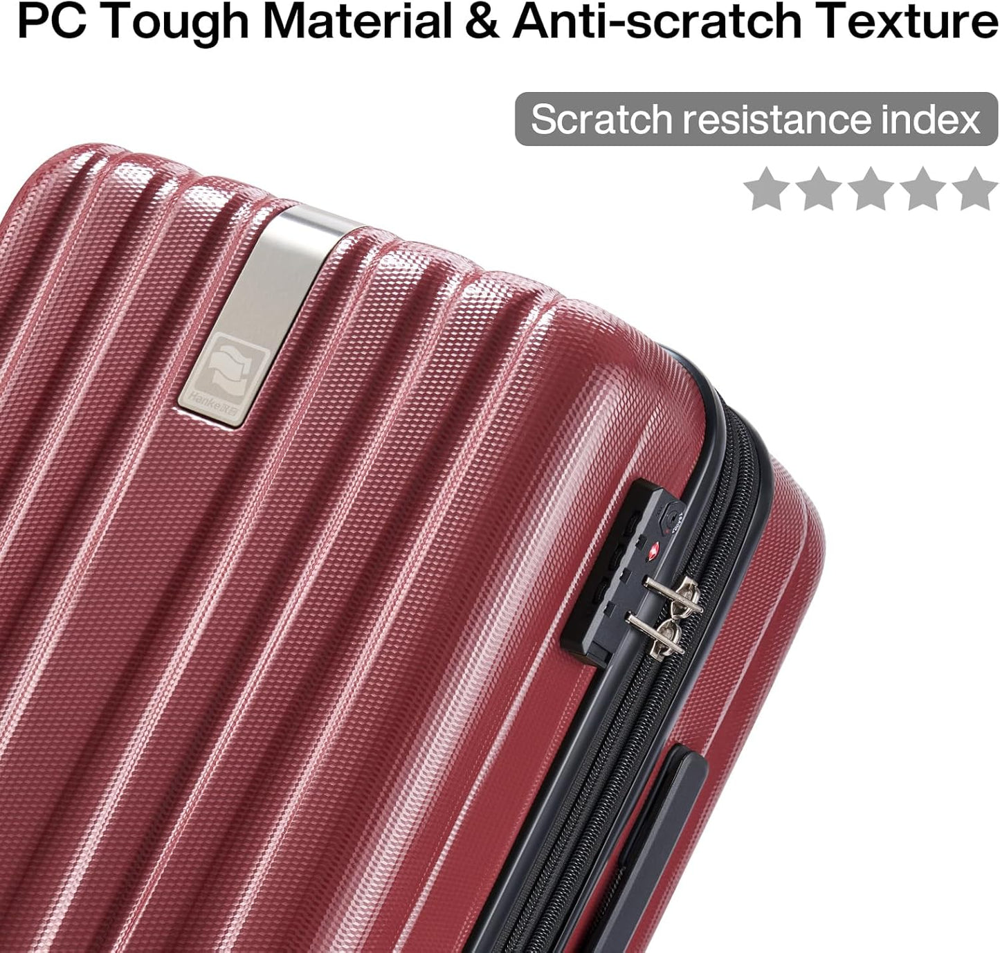 Hanke 14 Inch Underseat Carry On Luggage with Wheels Hard Shell Suitcases Lightweight Small Luggage for Weekender Mini Suitcase Carry On Bag Travel Luggage for Travel Rolling Suitcase.(Burgundy)
