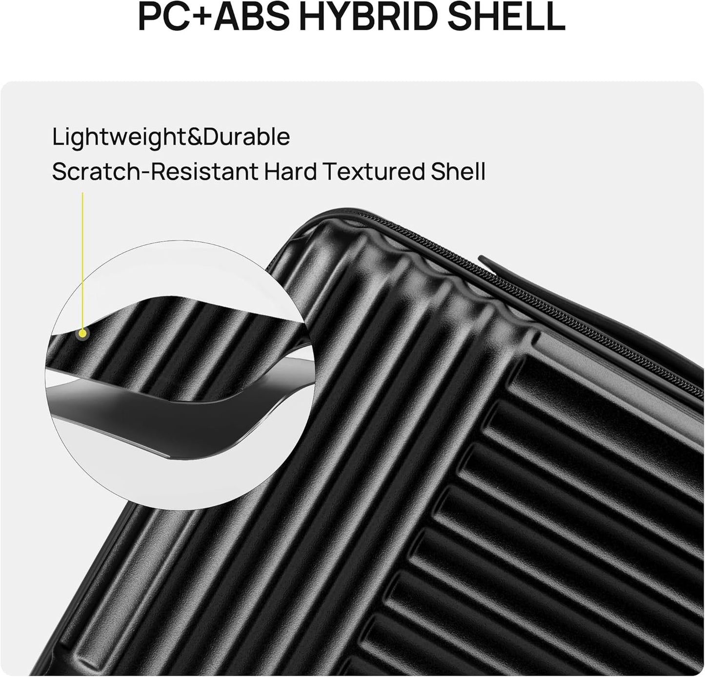 NINETYGO Carry On Luggage 22x14x9 Airline Approved, 20 Inch Luggage with Smooth Double Spinner Wheels, Hard Shell PC+ABS Suitcase Carry-On, Lightweight Travel Luggage, TSA Approved (Black, Himalayas)
