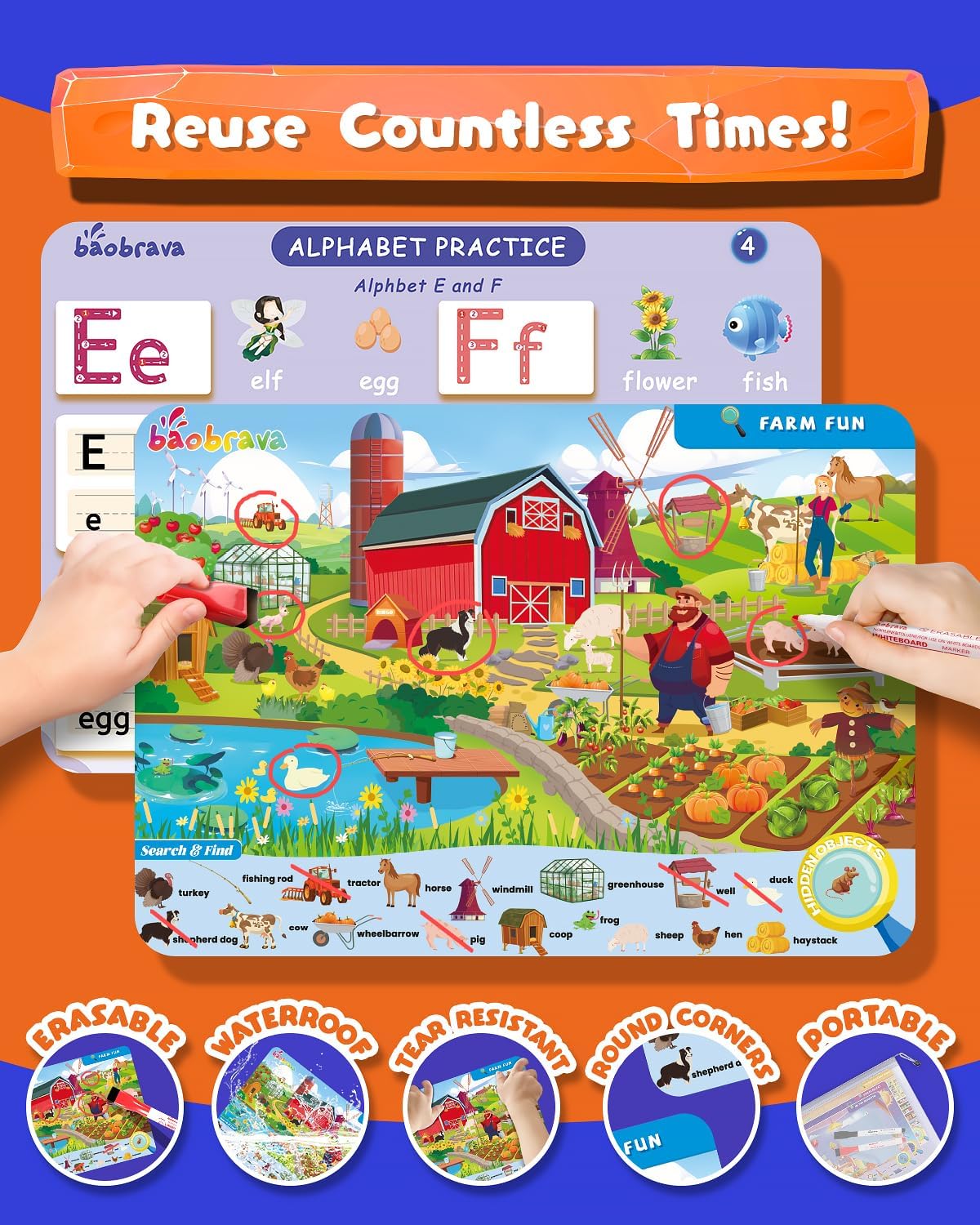 Search and Find Book and Handwriting Practice Books Set, More Than 50+ Preschool Learning Activities for Toddler and Kids 3-8, Travel Games for Road Trip Car Airplane, Christmas Birthday Gift for Kids