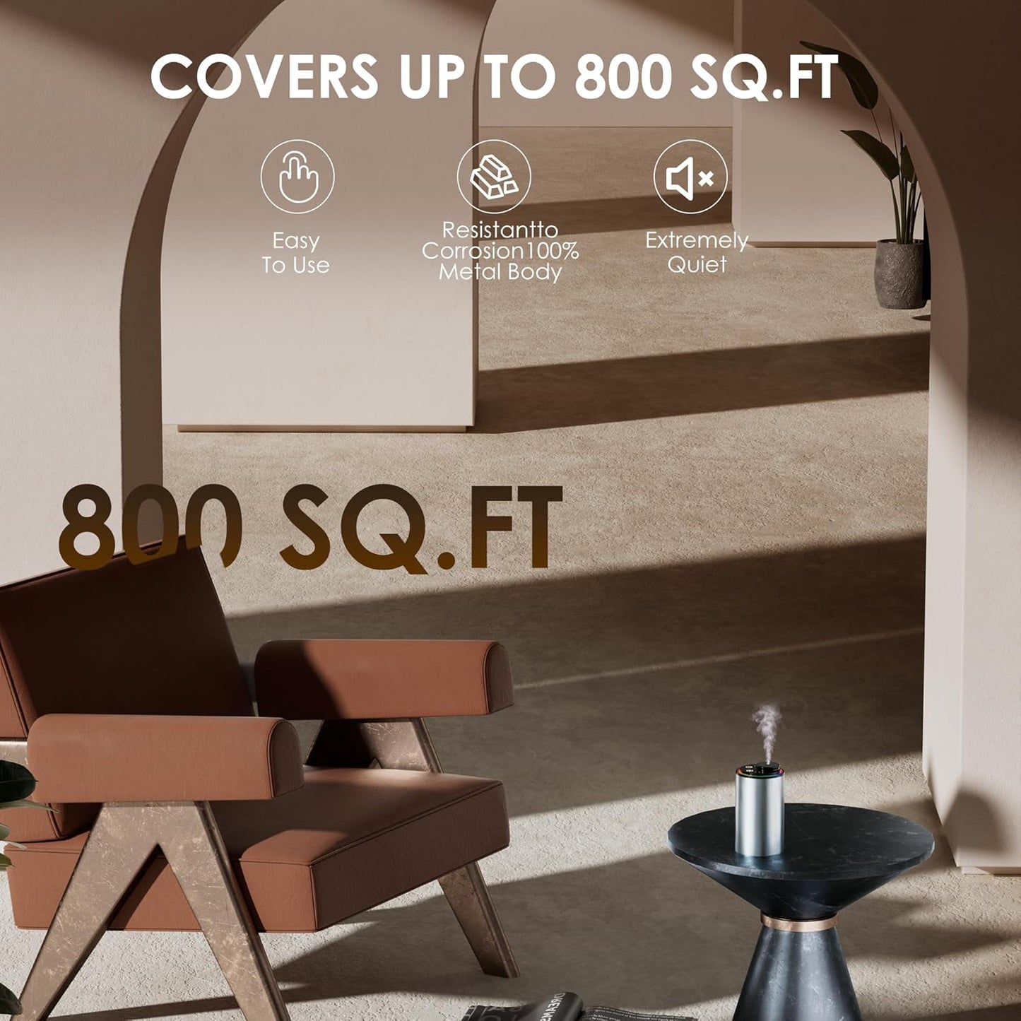 Waterless Essential Oil Diffuser, Portable Aromatherapy Diffuser,3 Countdown Timers & 3 Mist Levels for Home, Room, Car, Office (Blue)