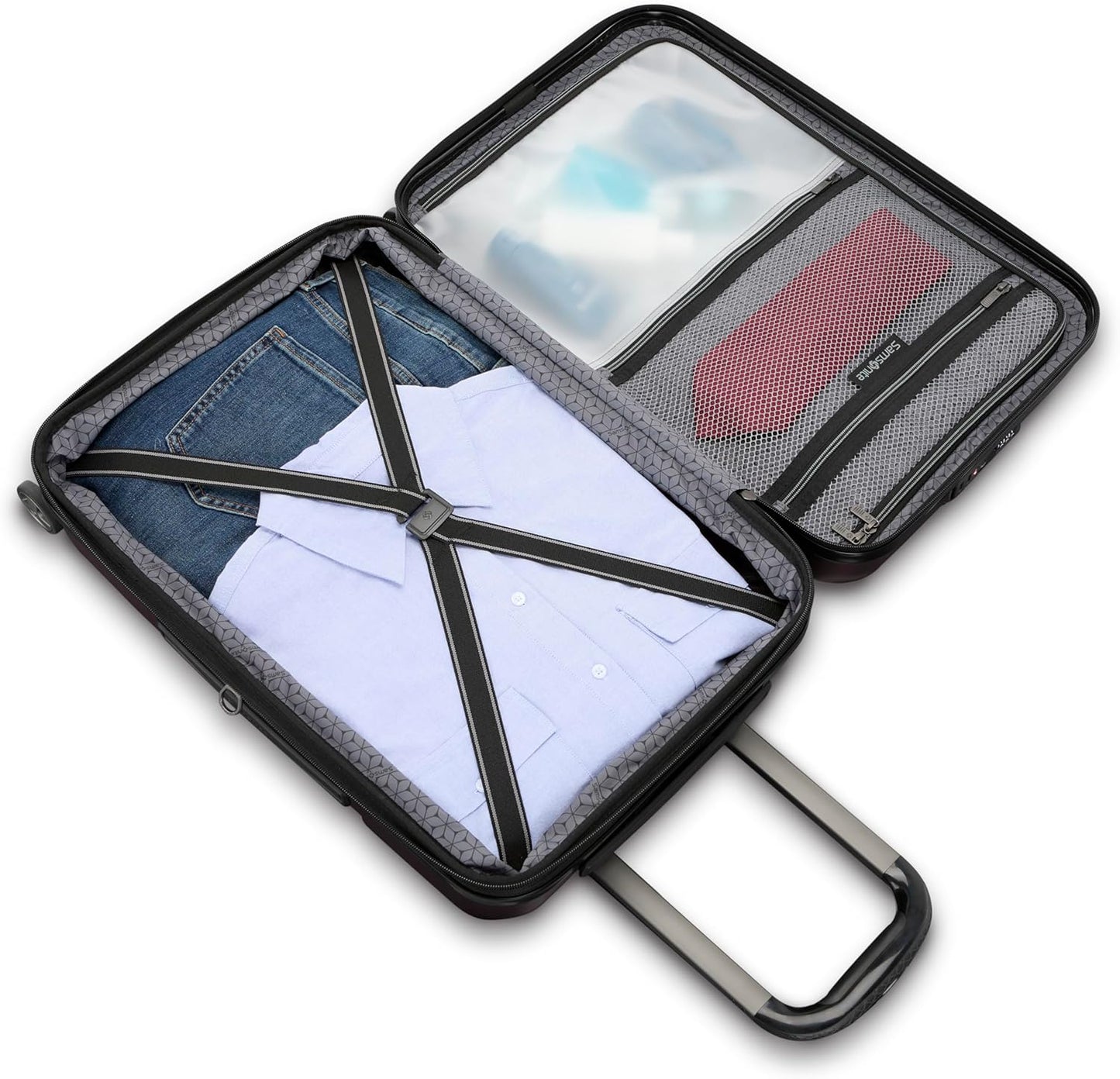 Samsonite Carry-On Pro Front Pocket Hardside Expandable 21-Inch Octiv Luggage: Durable & Impact Resistant, 360° Aero Trac Spinner Wheels, Adjustable Telescopic Handle, TSA Approved Lock - Purple