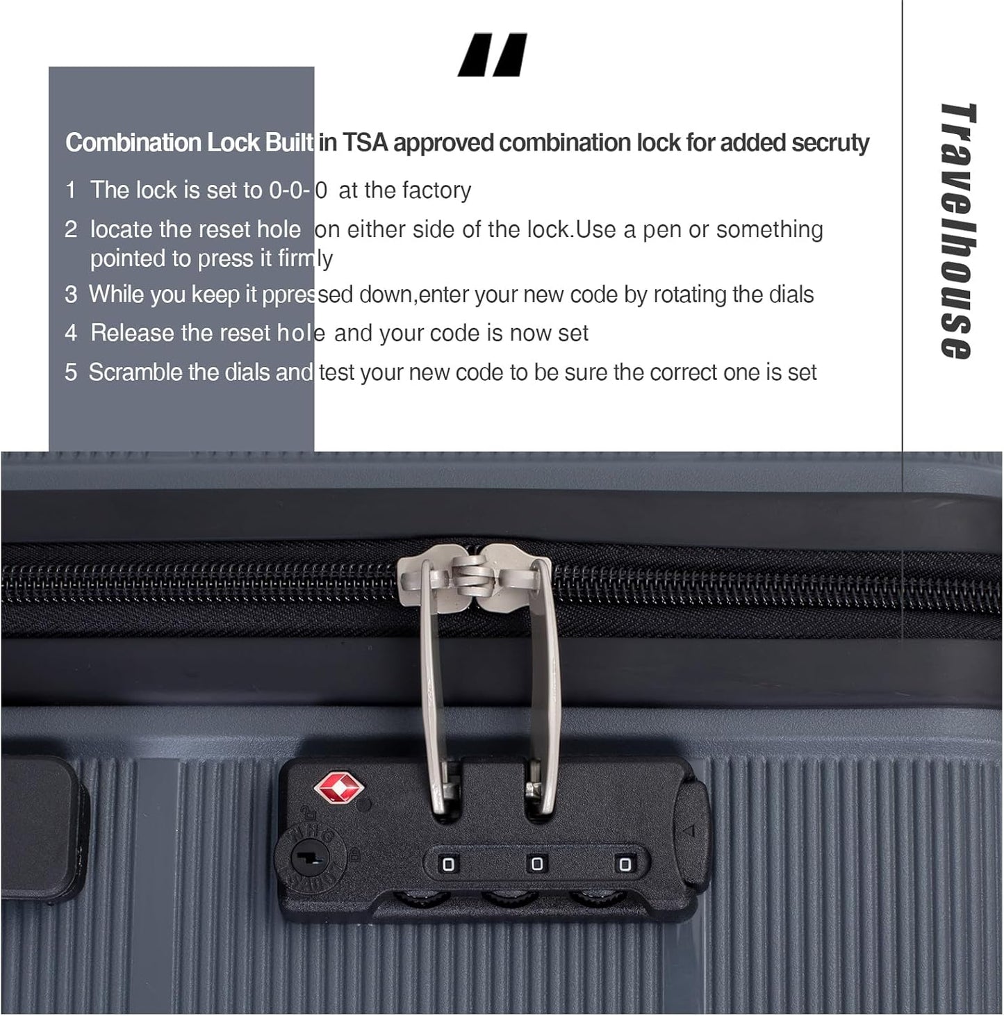 Luggage 3 Piece Sets Suitcase Set with Double Spinner Wheels, Lightweight Carry On Hardside Travel Luggage with TSA Lock, (20/24/28) (Gray)