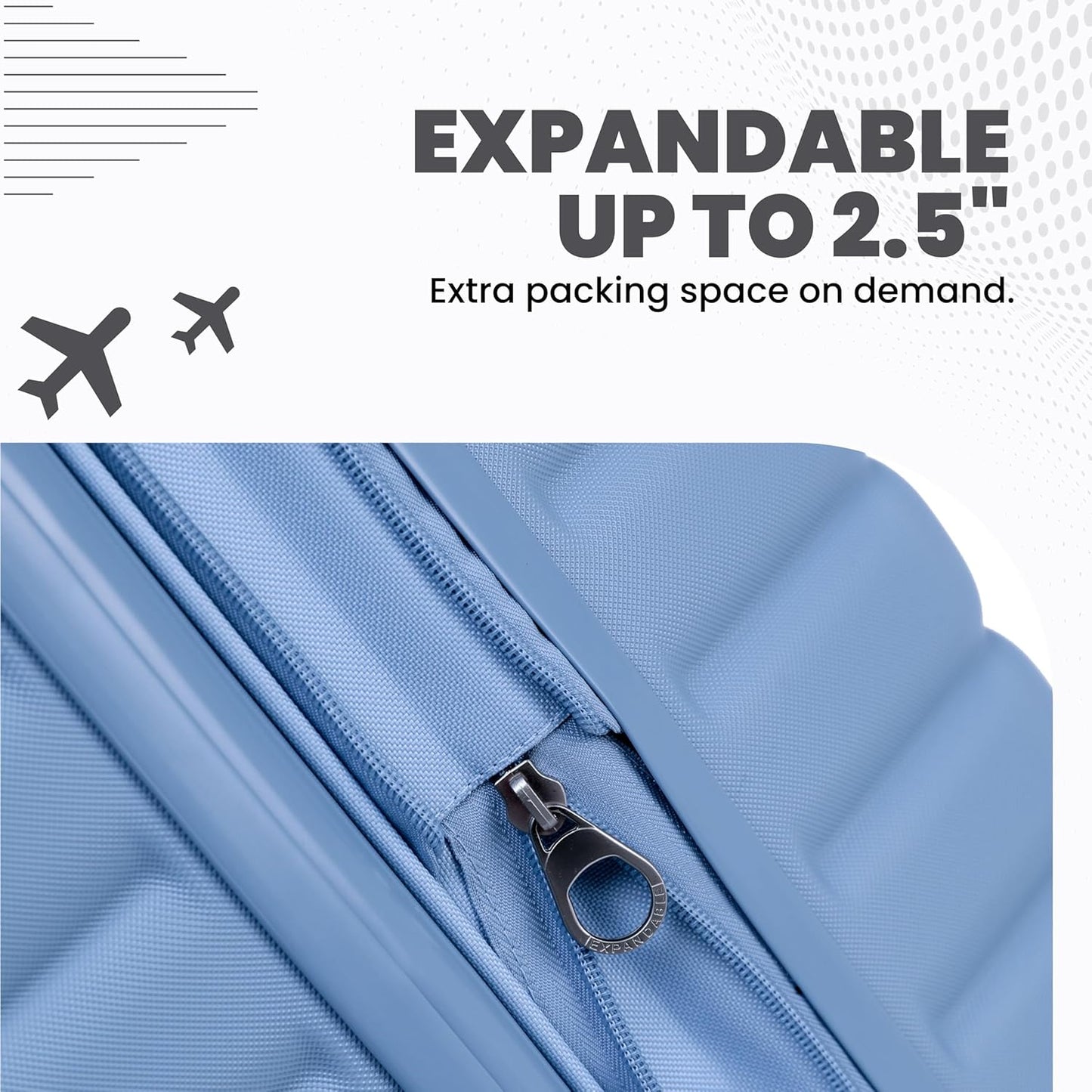 Spyder 25" Hardside Medium Checked Luggage, Durable Lightweight Hardshell Suitcase with 360° Spinner Wheels, Expandable for up to 20% More Space, TSA Approved Lock, Blue Drift