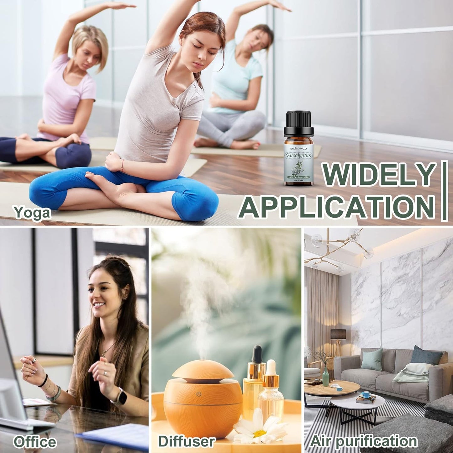 Sedbuwza Eucalyptus Essential Oil, Pure Organic Eucalyptus Fragrance Oil for Diffuser, Humidifier, Soap, Candle, Perfume