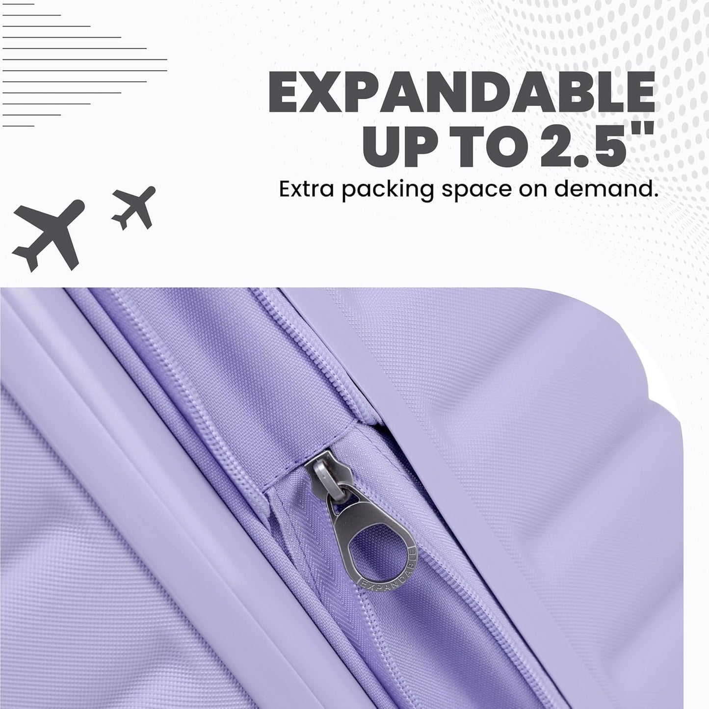 Spyder 20" Hardside Carry-On Luggage, Durable Lightweight Hardshell Suitcase with 360° Spinner Wheels, Expandable for up to 20% More Space, TSA Approved Lock, Lilac