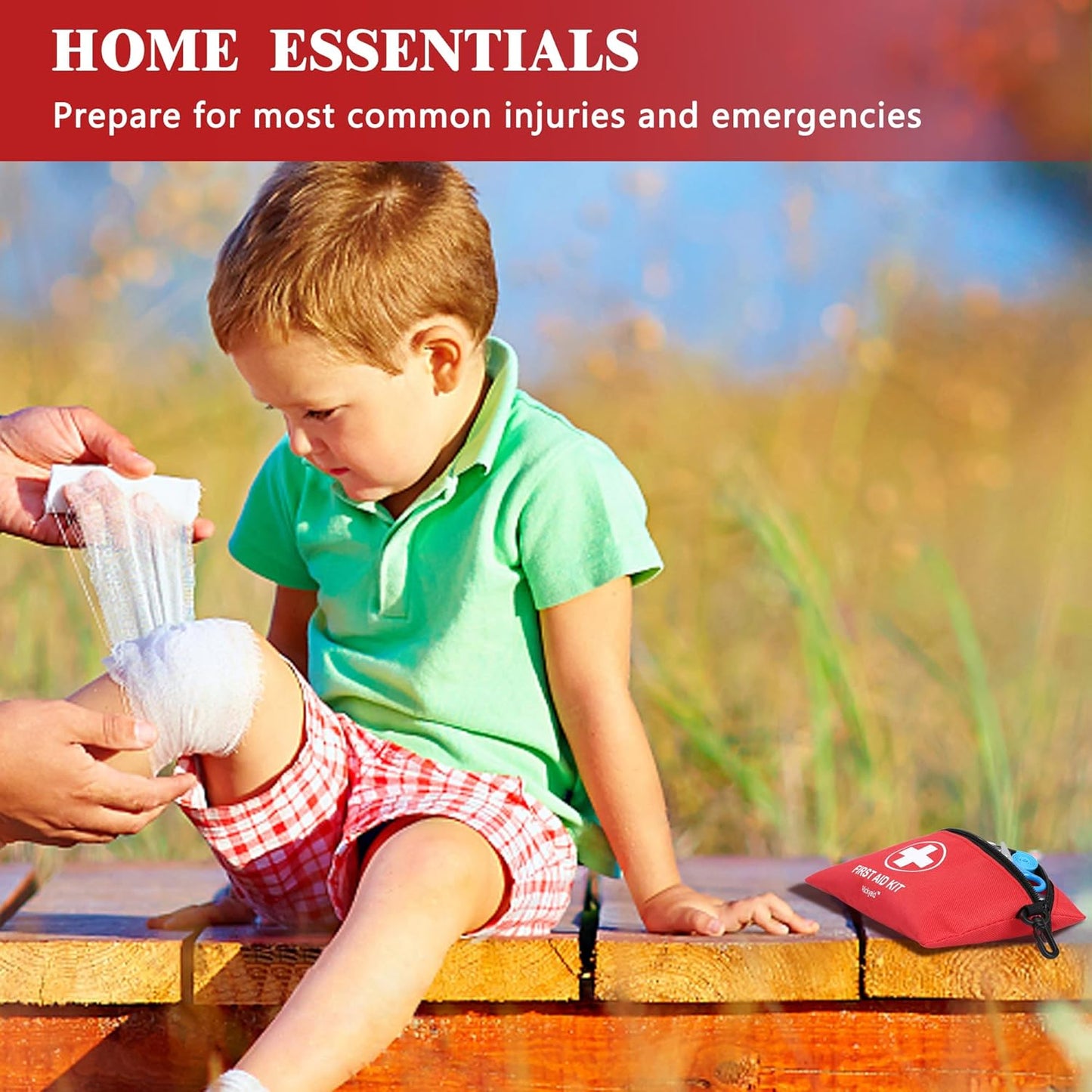 Mini First Aid Kit - 140 Piece Small First Aid Medical Kit for Car, Home, Office, Travel, Camping, Sports, Outdoor, School - Emergency First Aid Supplies and Survival Kit