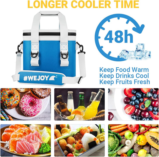 #WEJOY Insulated Camping Cooler Bag,2 Days Ice Life, Portable Waterproof Camp Coolers Lunch Bag with Leakproof Zipper for Outdoor Beach, Picnic, Hiking, Fishing, Traveling,BBQ