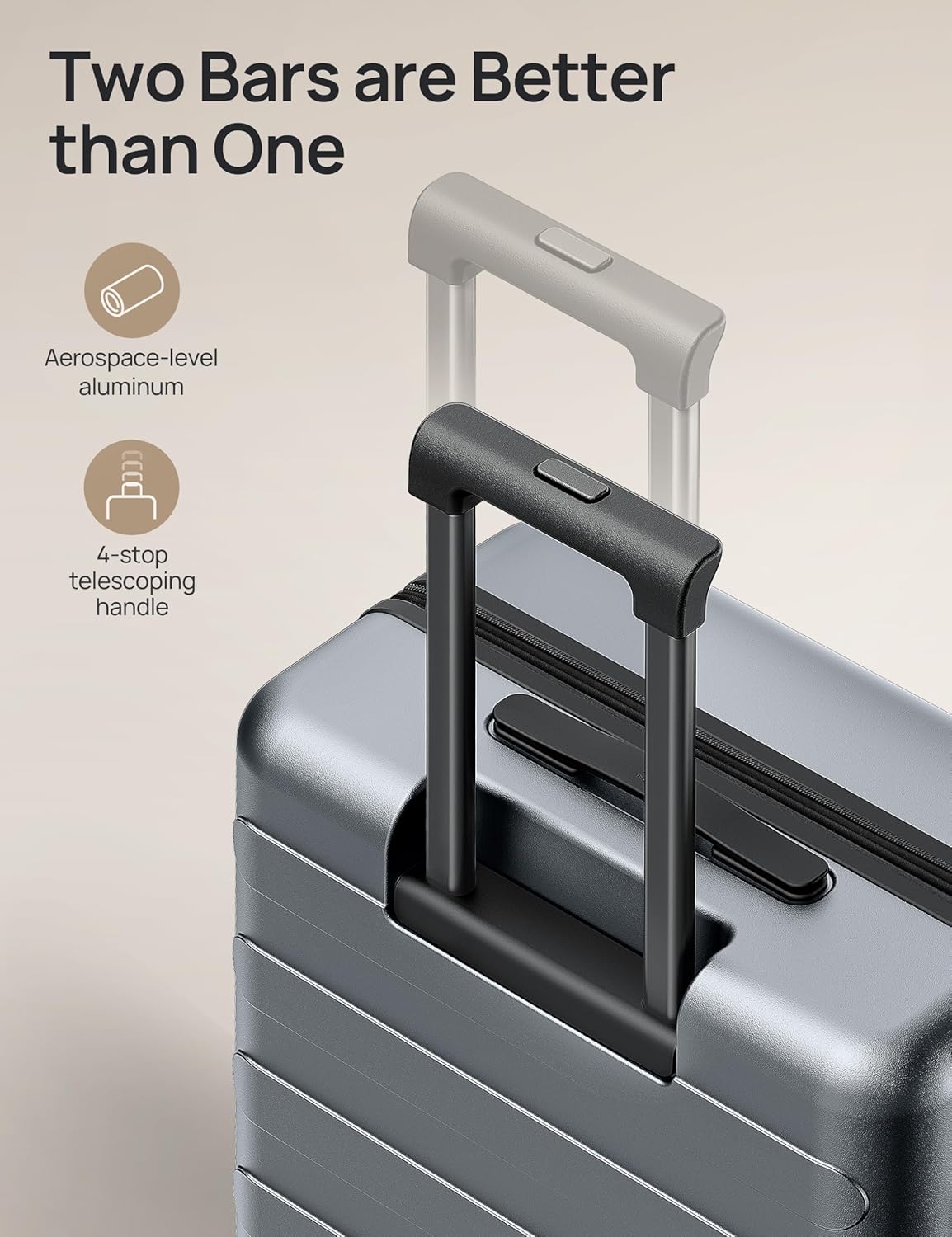 NINETYGO Medium Checked Luggage 24 Inch, Checking In Luggage with Smooth Spinner Wheels, Expandable, Hard Shell PC Suitcase, Lightweight Travel Luggage, TSA Approved (Grey, Rhine Max)