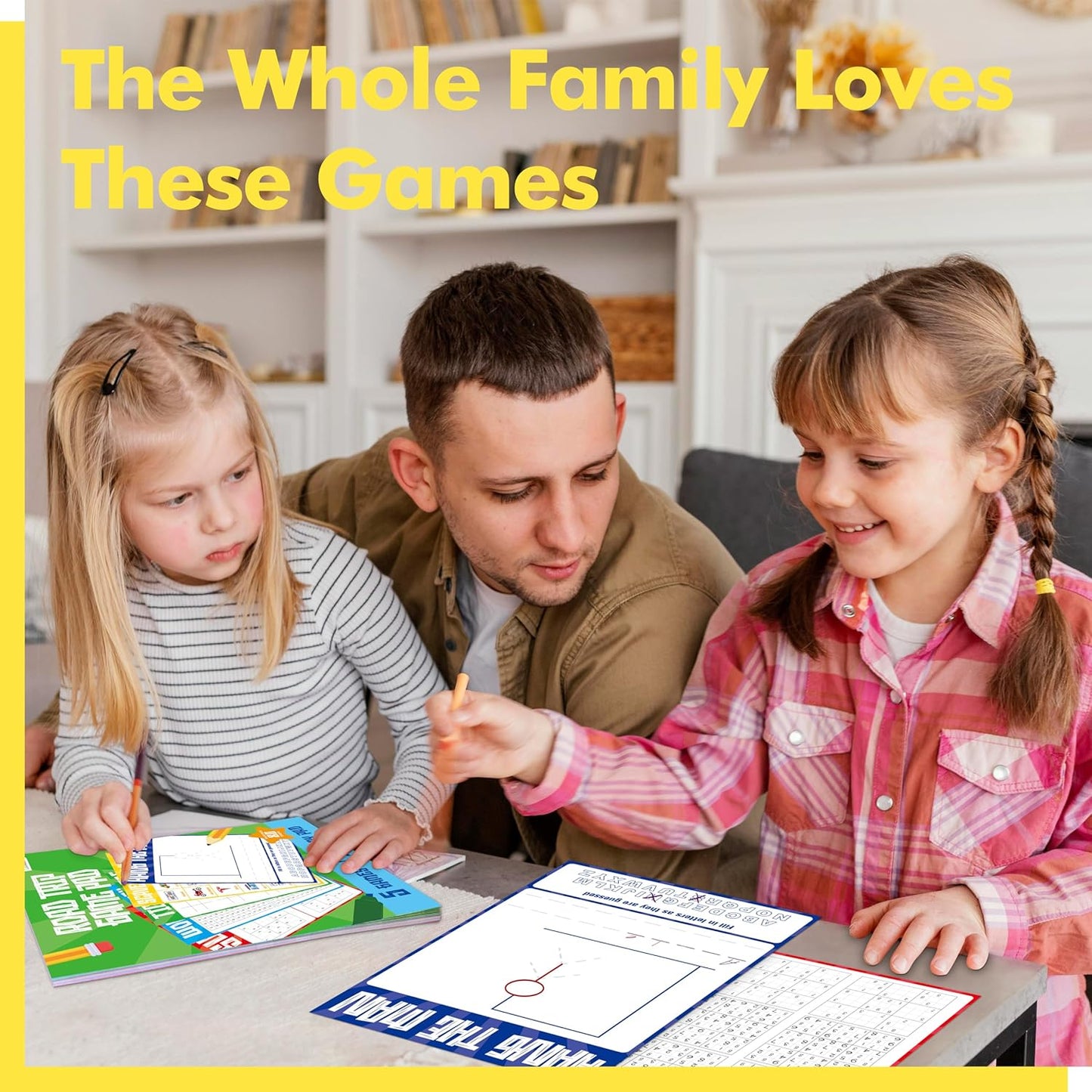 Road Trip Game Pad, 80 Perforated Sheets Travel Activity Pad, 5 Games in 1 Pad, Plane, Car Trip Activity, Pen Pencil & Paper Game for Kids, Adults (6” x 9”)