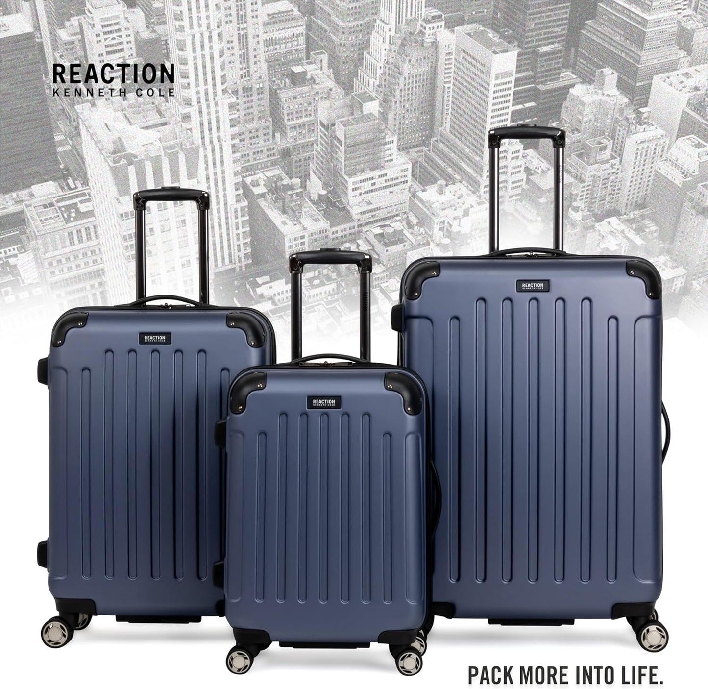 Kenneth Cole REACTION Renegade Luggage Expandable 8-Wheel Spinner Lightweight Hardside Suitcase, Smokey Purple, 20-Inch Carry On