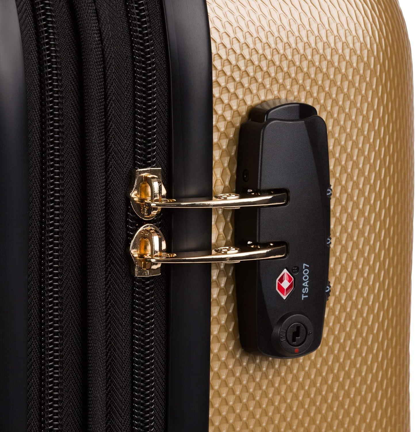 SwissGear 7272 Energie Expandable Hardside Luggage with Spinner Wheels and TSA Lock, Gold, 3-Piece Set (19/24/27)
