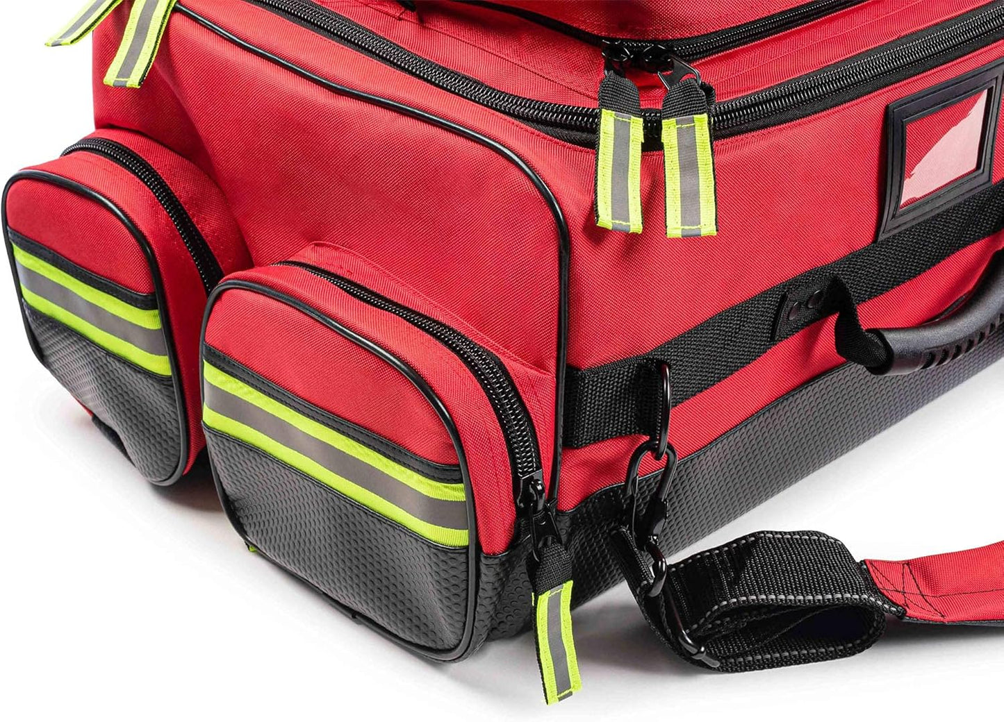 Scherber Fully-Stocked Premium First Responder Bag | HSA/FSA Approved | Large Pro EMT/EMS Trauma, Bleeding & Oxygen Medical Kit | CAT Tourniquet, HyFin Chest Seal & 250+ First Aid Supplies (Red)