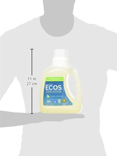 ECOS Laundry Detergent Liquid, 200 Loads - Dermatologist Tested Laundry Soap - Hypoallergenic, EPA Safer Choice Certified, Plant-Powered - Lemongrass, 100 Fl Oz (Pack of 2)