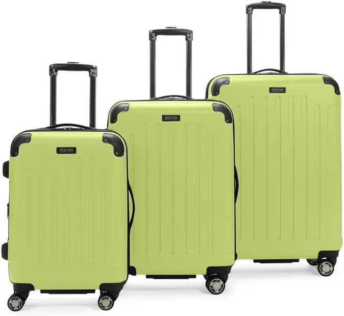 Kenneth Cole Reaction Renegade Luggage Expandable 8-Wheel Spinner Lightweight Hardside Suitcase, Sunny Lime, 3-Piece Set (20"/24"/28")