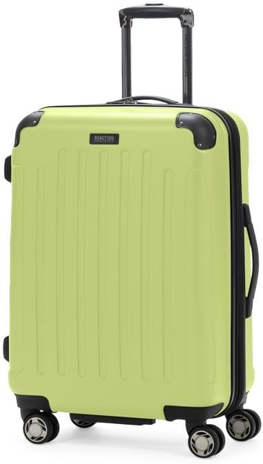 Kenneth Cole Reaction Renegade Luggage Expandable 8-Wheel Spinner Lightweight Hardside Suitcase, Sunny Lime, 24-Inch Checked