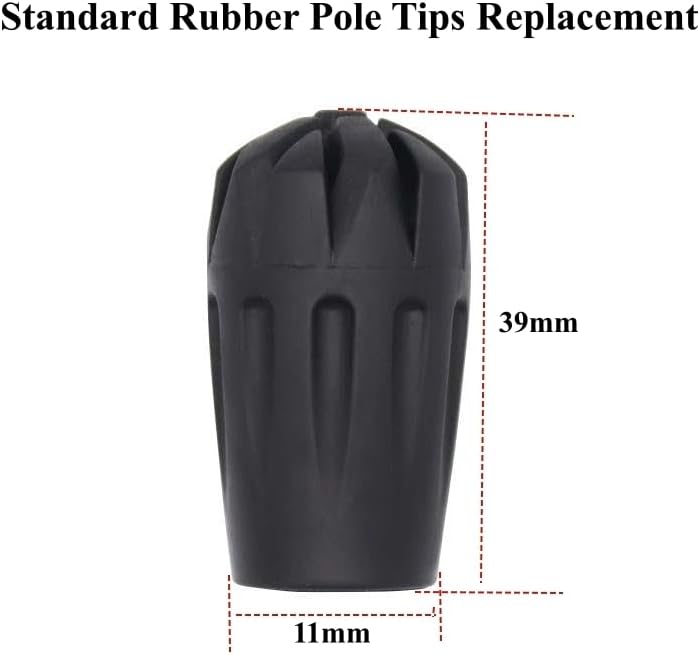 Walking Stick Tips Rubber 4pcs Trekking Pole Tips Replacement- Rubber Feet for Hiking Poles, Walking Sticks, Trekking Poles | Rubber Tip for Walking Sticks Hiking Trekking Poles Boot Tips Rubber Feet