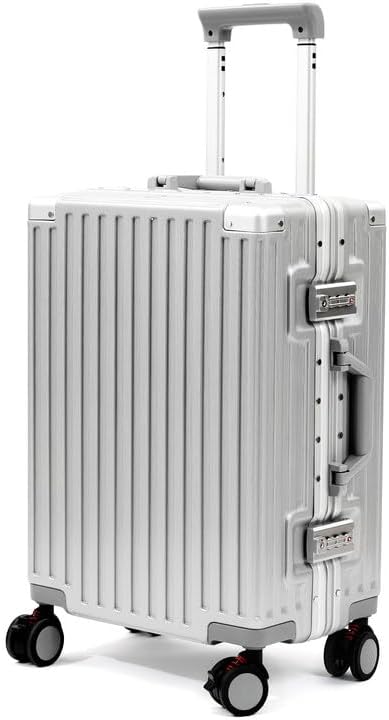 Carry On Luggage 22x14x9 Airline Approved, Zipperless Luggage Carry On, Hard Shell Suitcases with TSA Lock, Lightweight Carry On Suitcases with Aluminum Frame (silver, 20inch)
