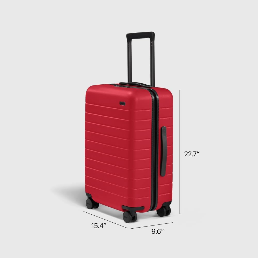 Away Bigger Carry-On Luggage, Lightweight Hardside Large Suitcase with Spinner Wheels, TSA Lock, Airline Approved, Cherry Red