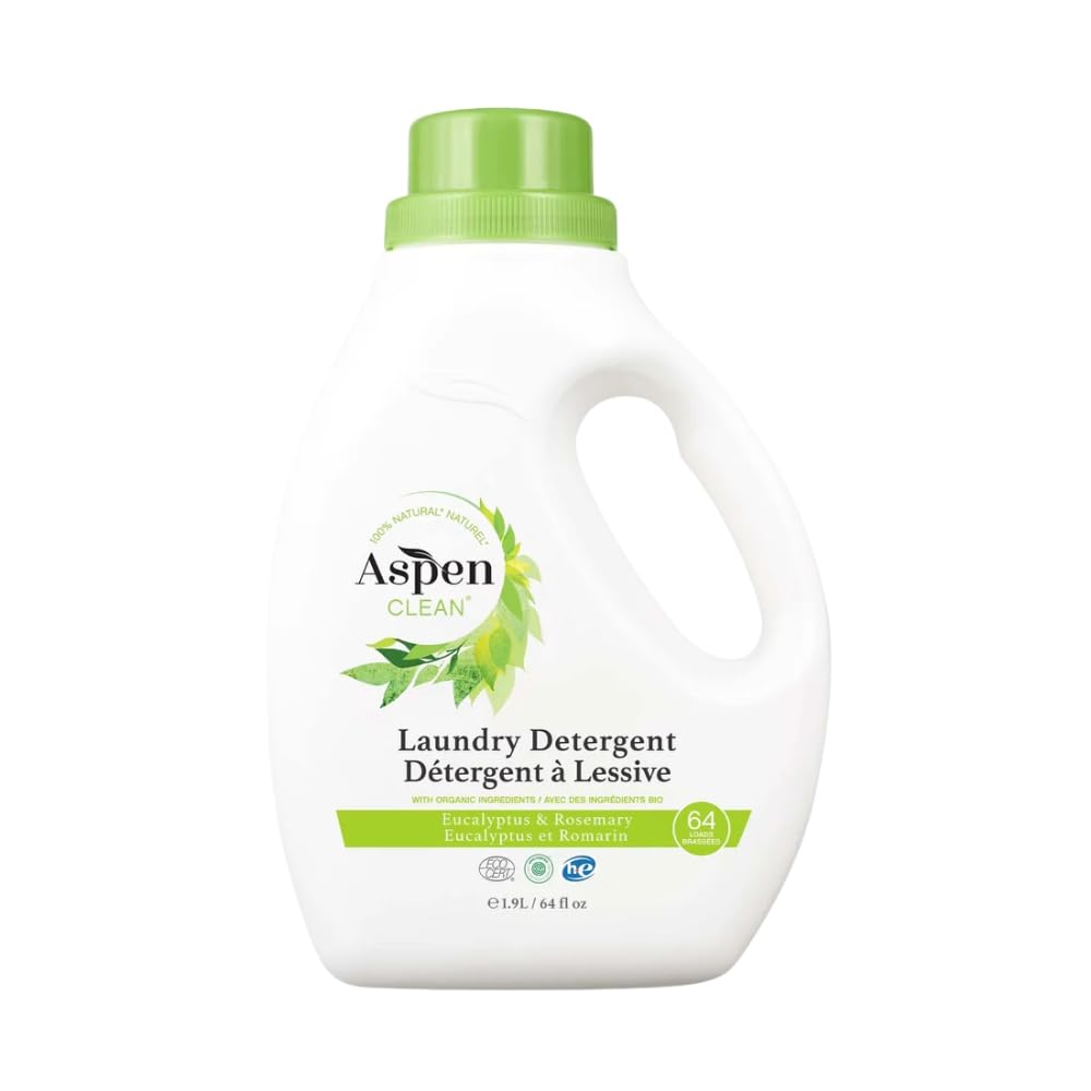 Natural Laundry Detergent Eucalyptus & Rosemary - 100% Natural, Organic, HE Liquid Laundry Detergent - Vegan, Cruelty-Free, Biodegradable - Safe for Babies, Pets & Kids - EWG Certified