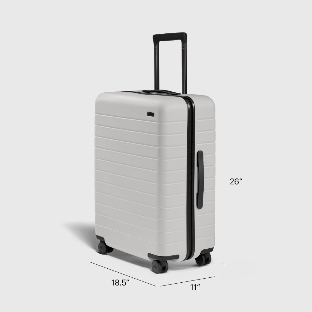 Away Medium Checked Luggage, Lightweight Hard Shell Suitcase with Spinner Wheels, Durable Rolling Luggage, TSA Lock, 26 Inch, Cloud Gray
